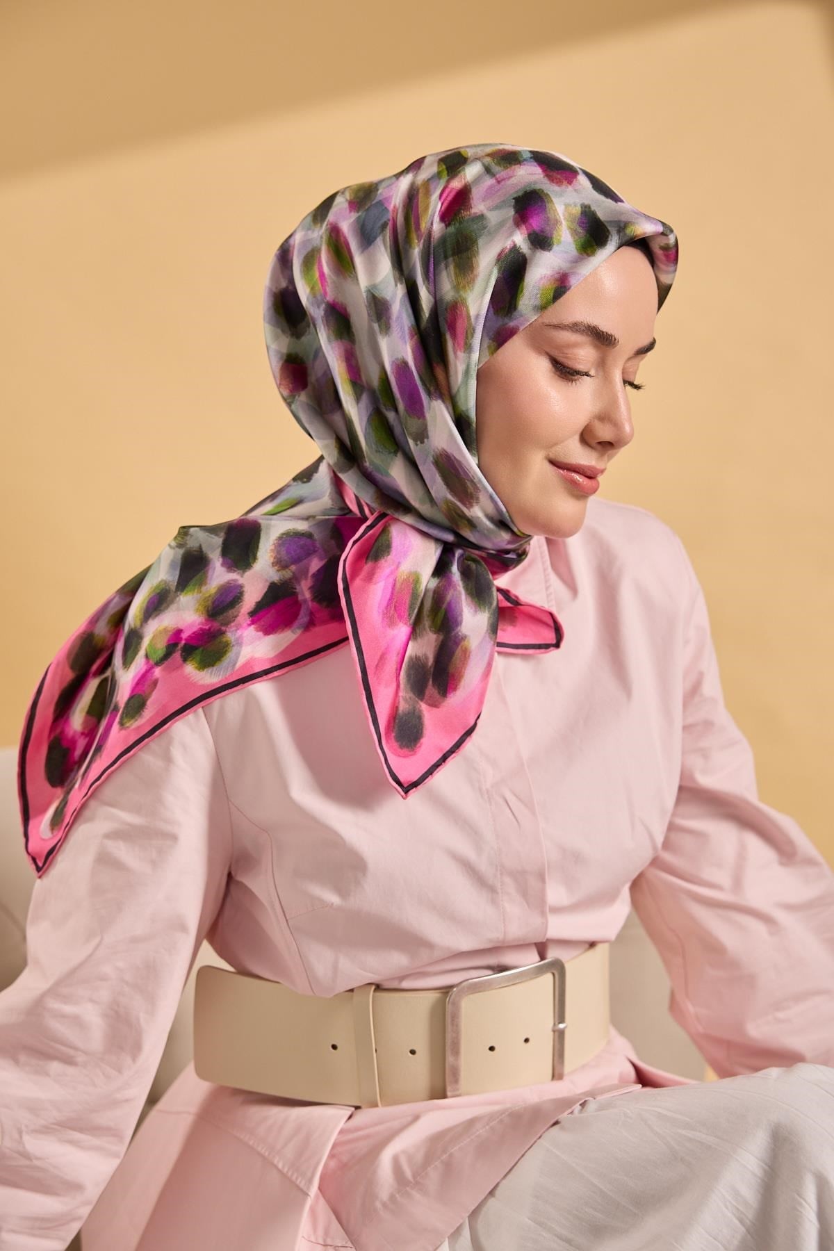 Twill İpek Eşarp Noiré Pembe 90x90
