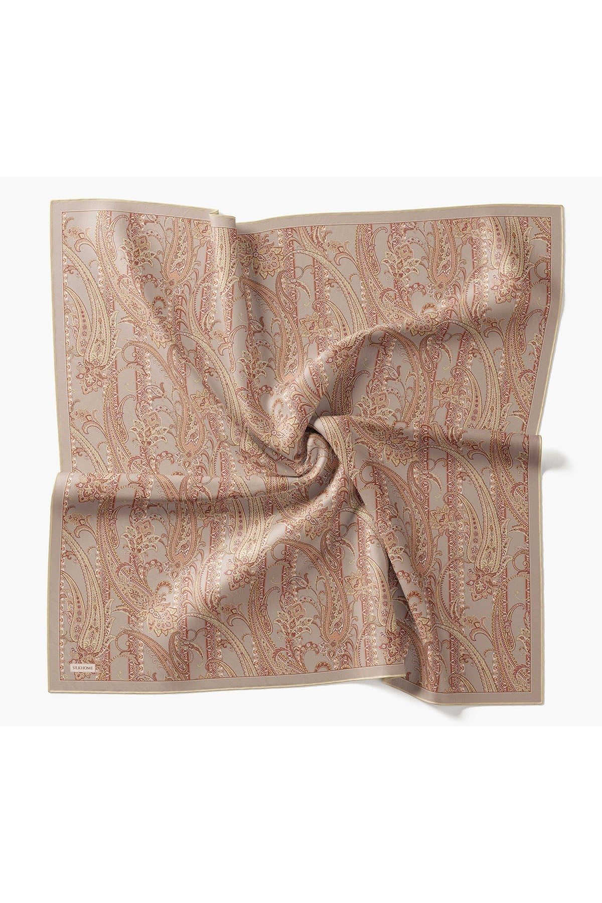Twill İpek Eşarp Ottoman Paisley Gri