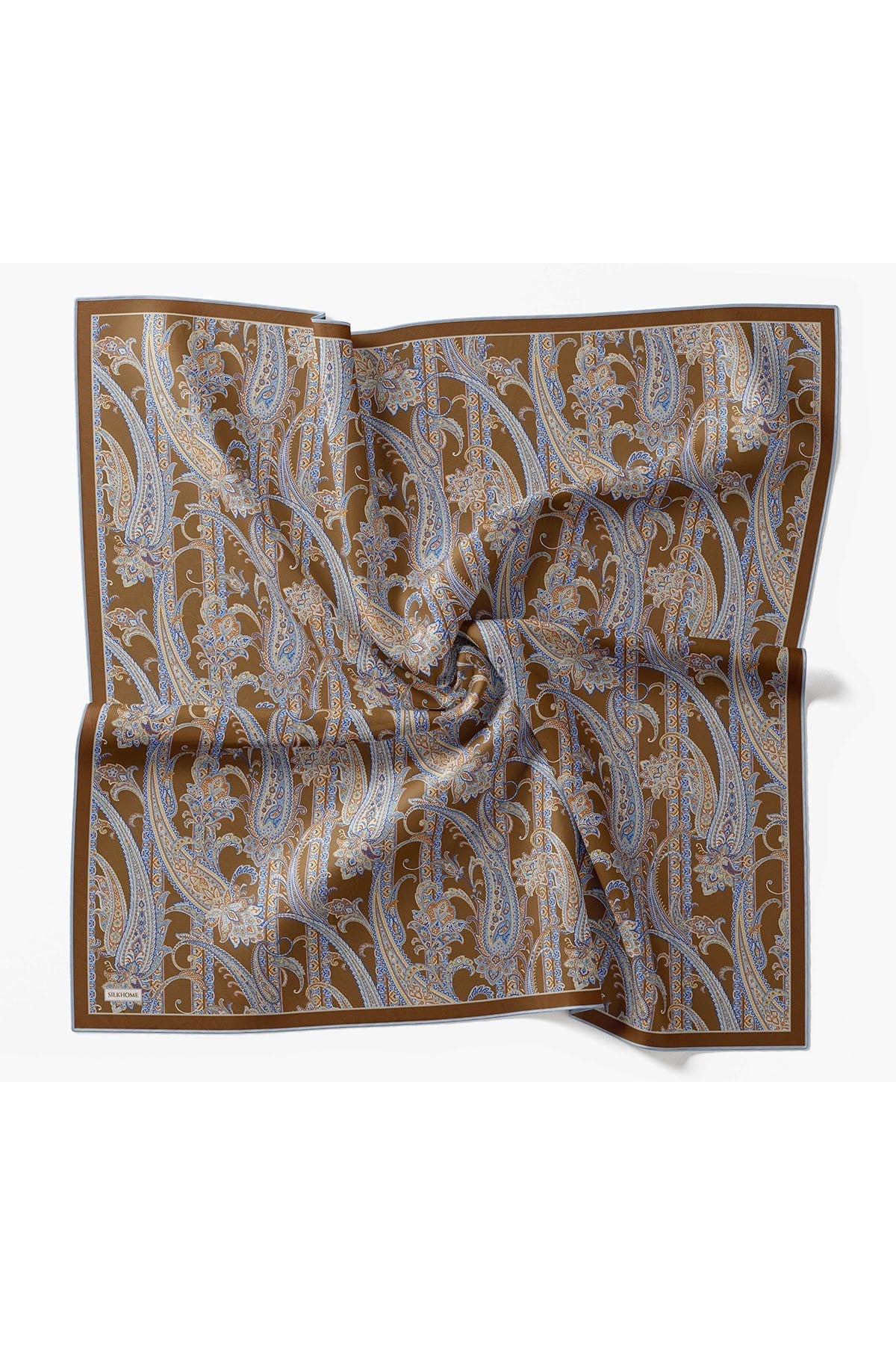Twill İpek Eşarp Ottoman Paisley Karamel