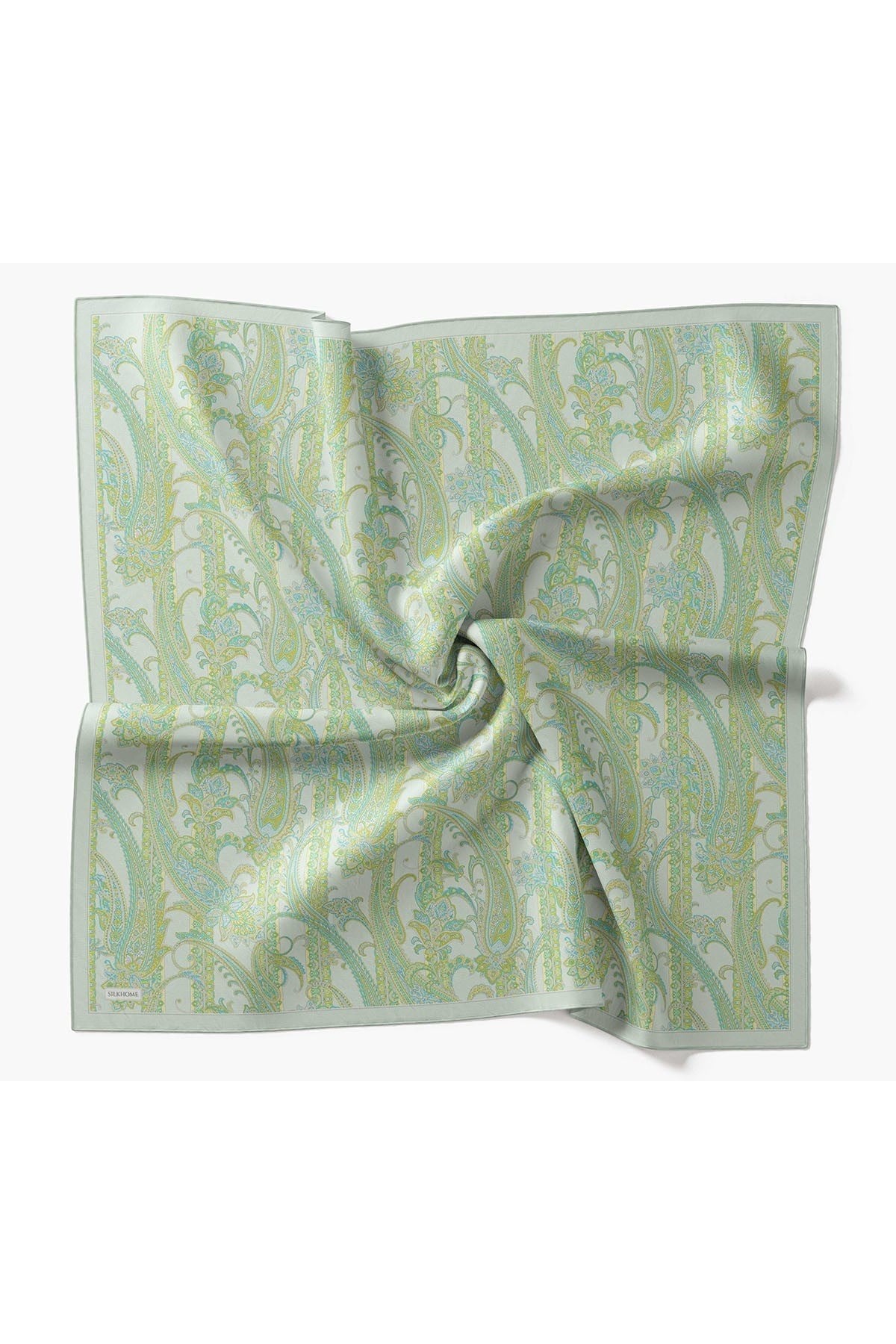 Twill İpek Eşarp Ottoman Paisley Mint Yeşili
