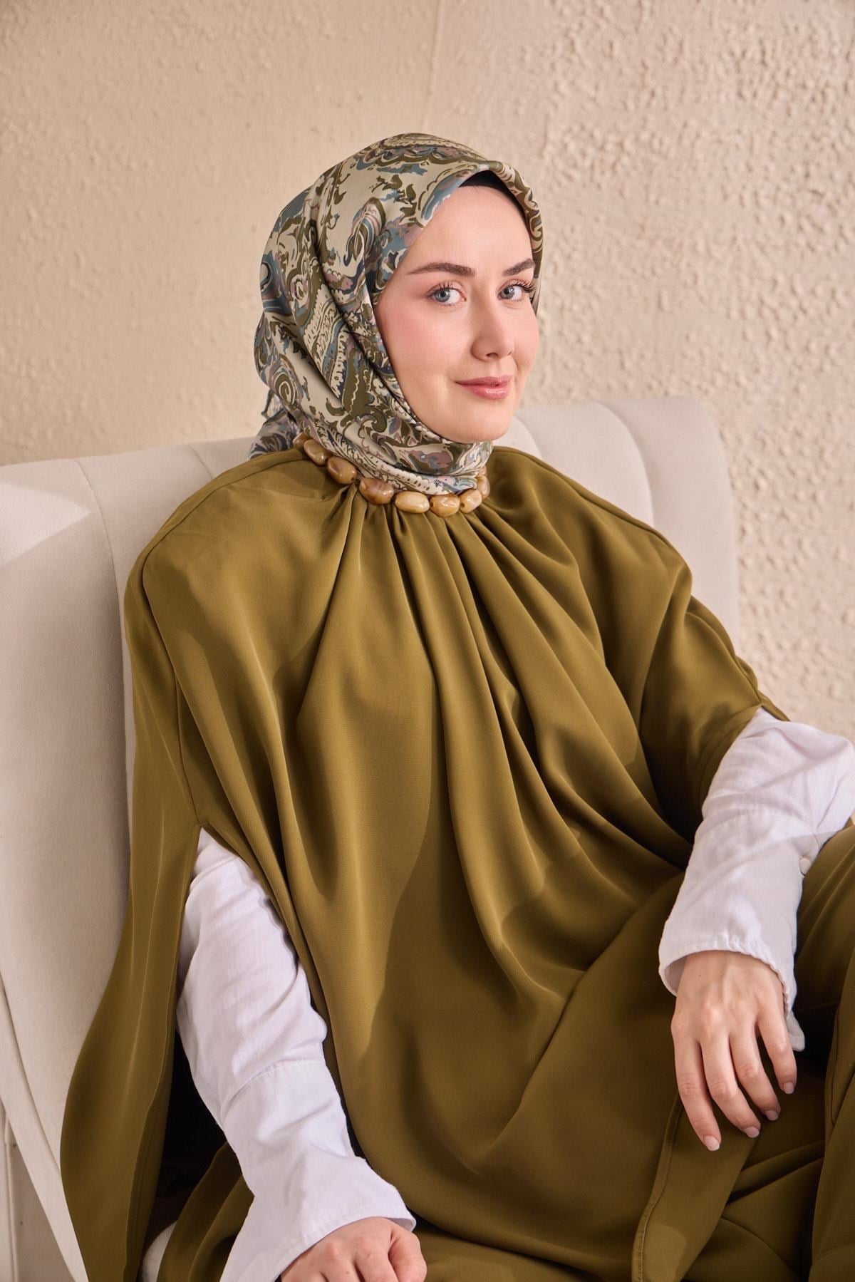 Twill İpek Eşarp Royale Şal Desen İndigo 90x90