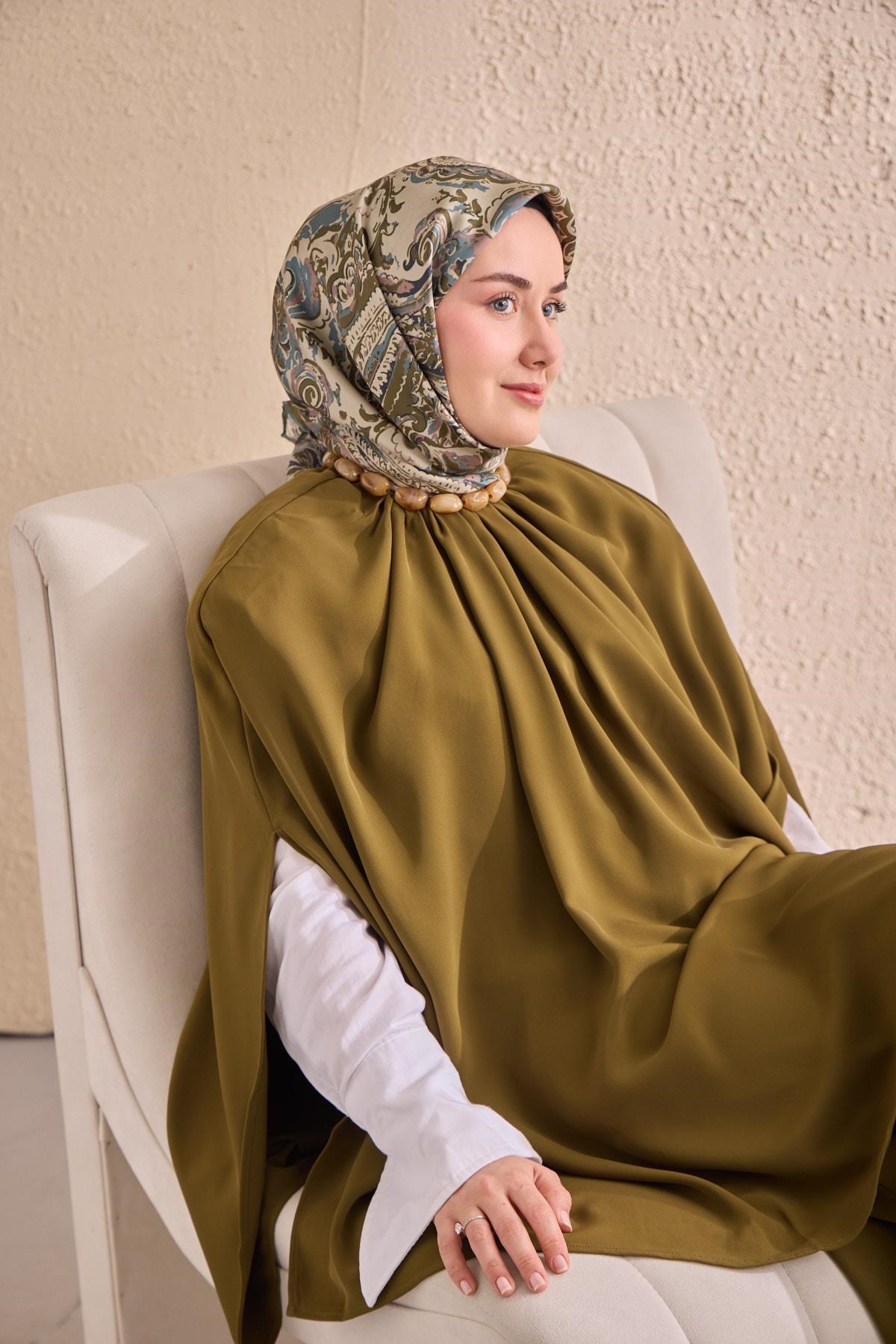 Twill İpek Eşarp Royale Şal Desen İndigo 90x90