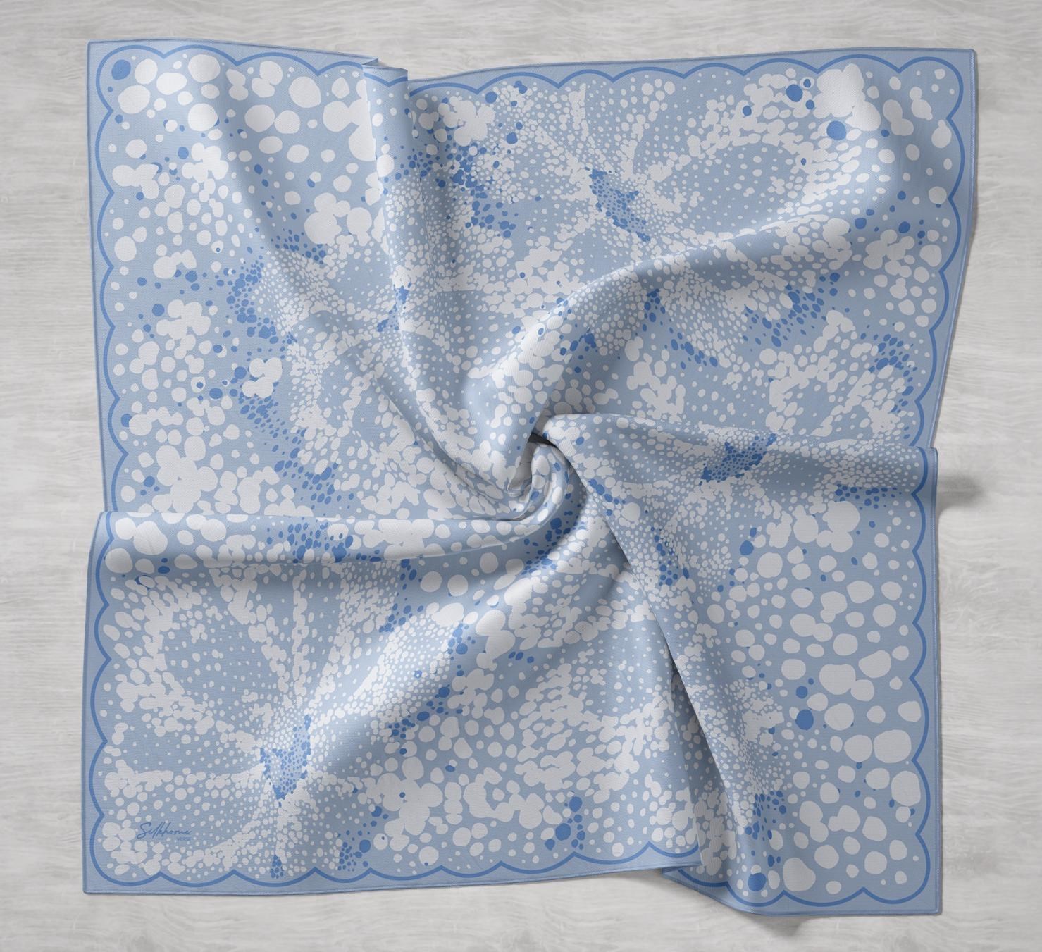 Twill İpek Eşarp Samanyolu Bebe Mavi 90x90