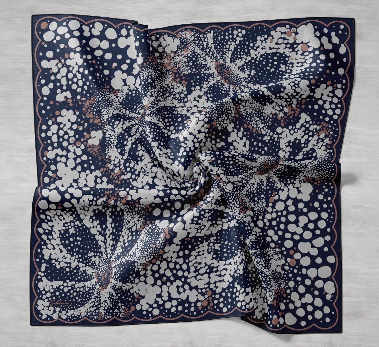 Twill İpek Eşarp Samanyolu Gece Mavisi 90x90