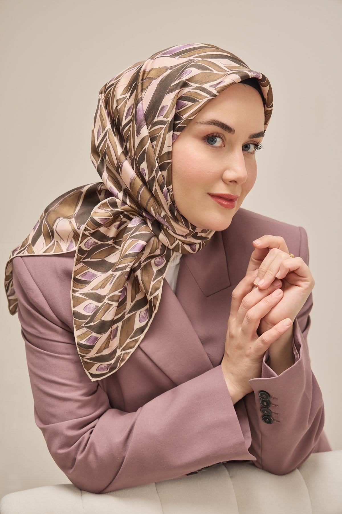 Twill İpek Eşarp Serenit Pudra 90x90