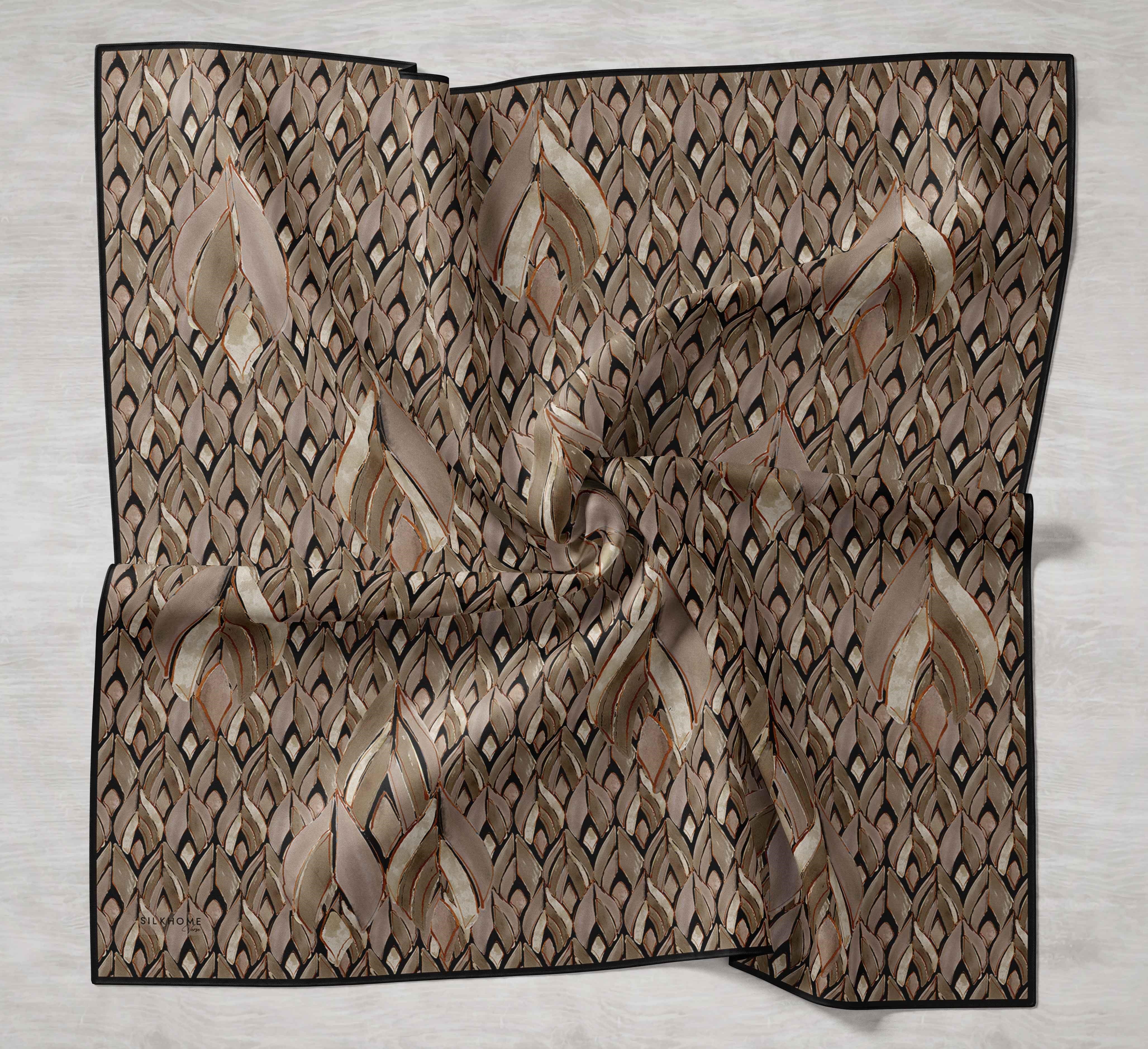 Twill İpek Eşarp Serenit Yeşil Bej 90x90
