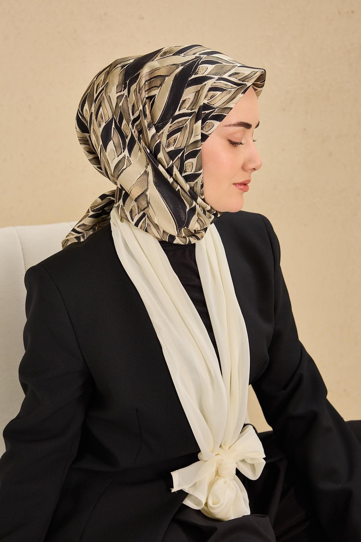 Twill İpek Eşarp Serenit Yeşil Vizon 90x90