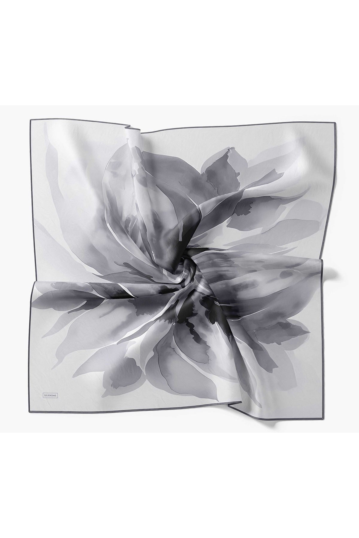 Twill İpek Eşarp Watercolor Gri
