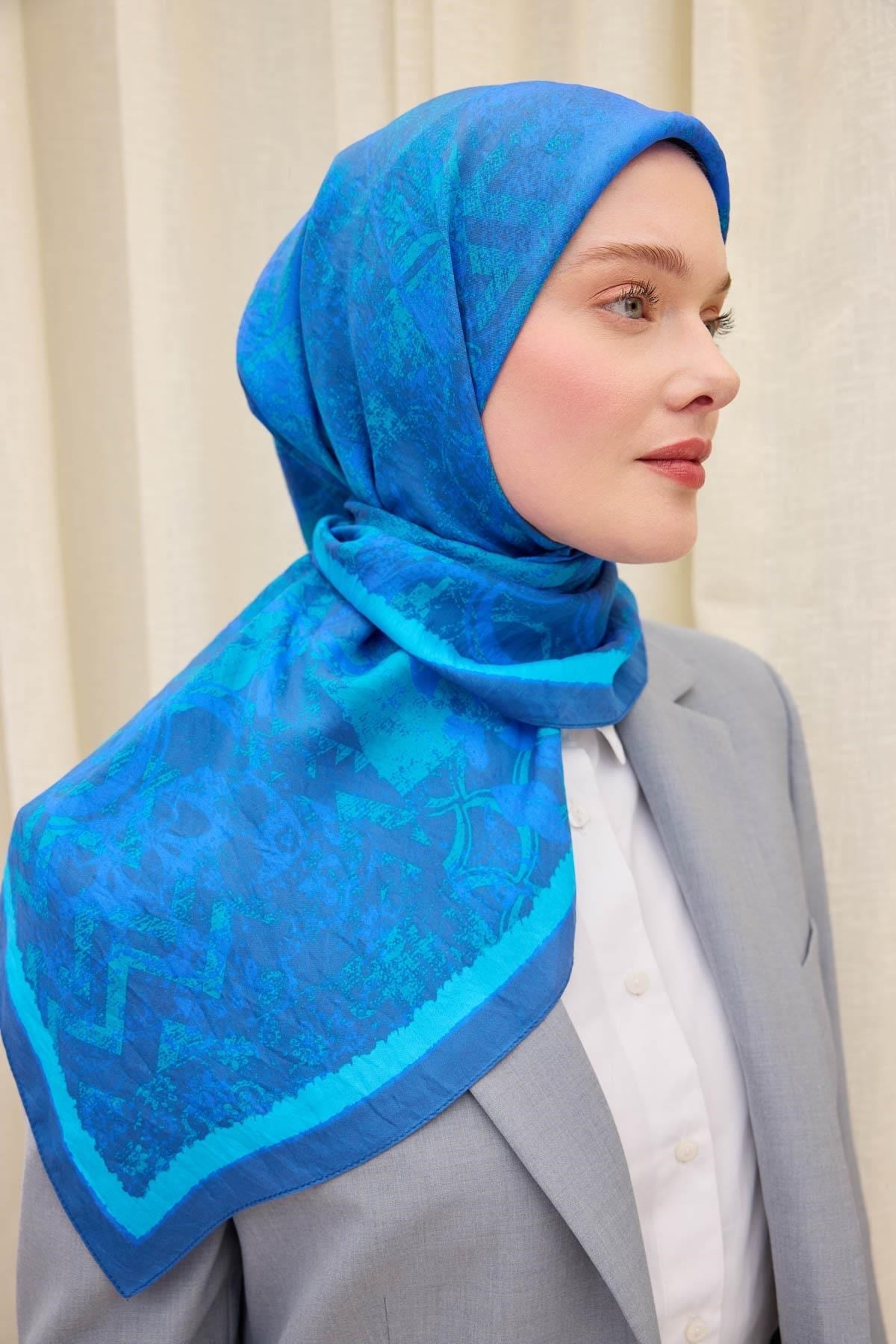 Velora Eşarp Art Koyu Mavi 90x90