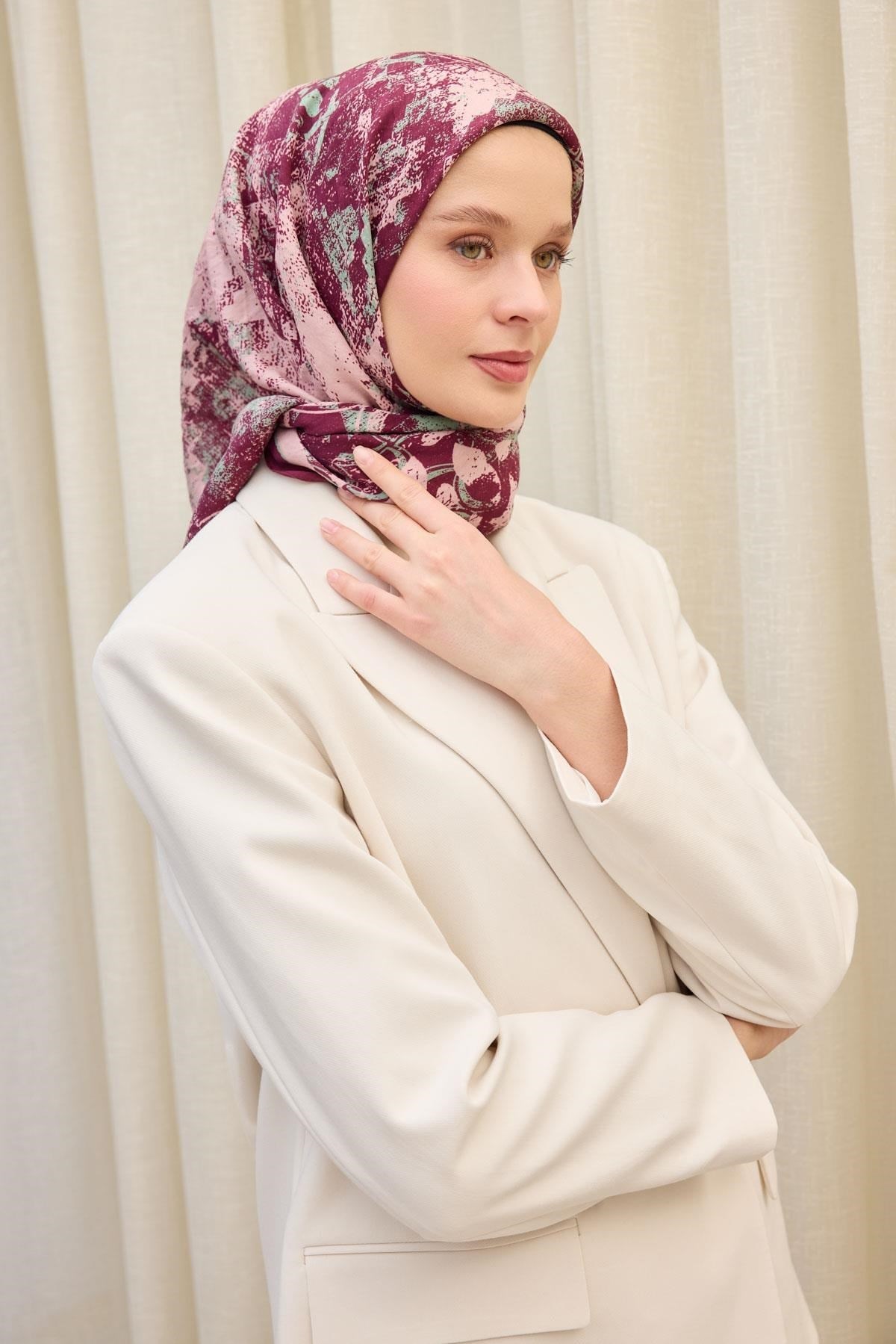 Velora Eşarp Art Mürdüm 90x90