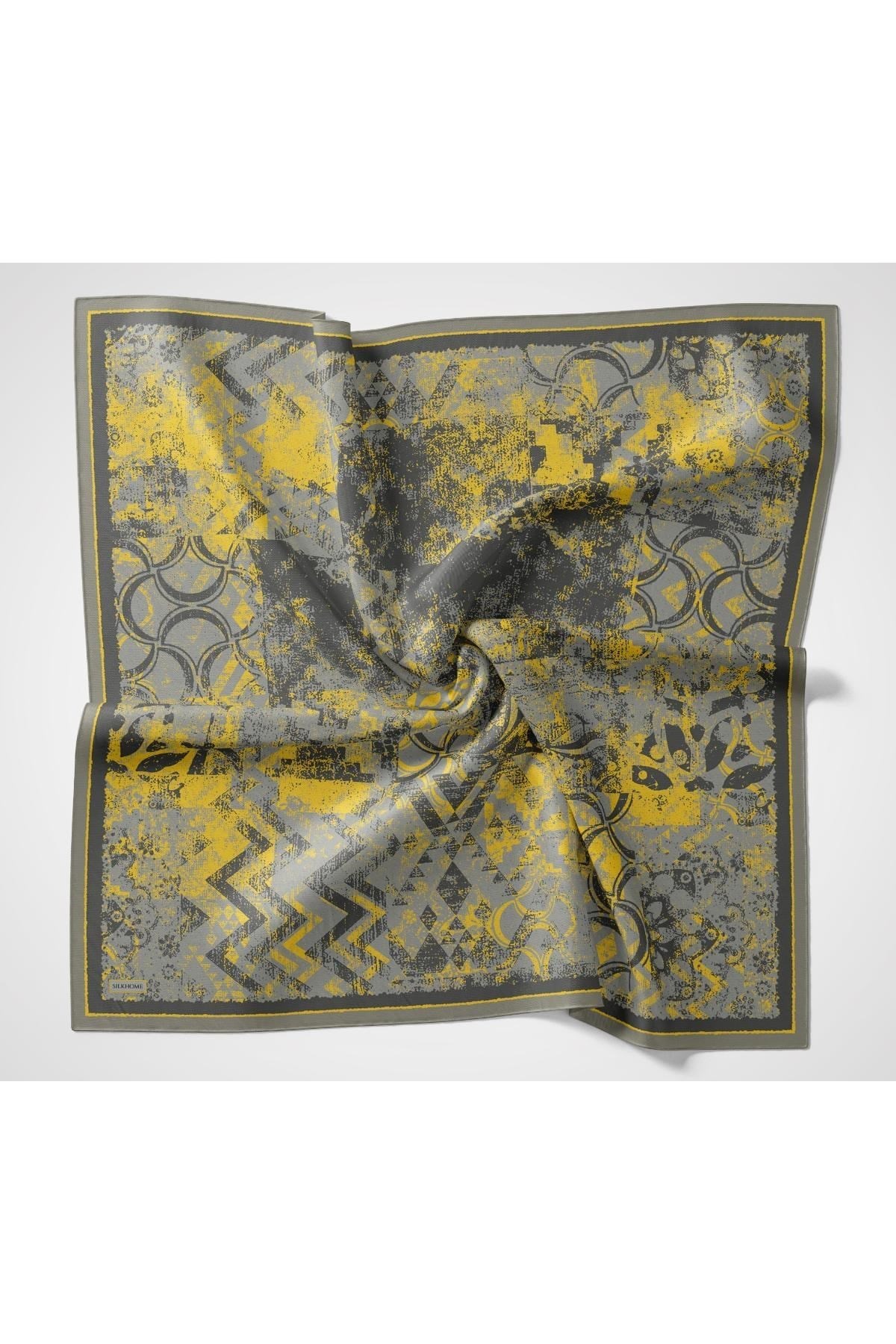 Velora Eşarp Art Yeşil Gri 90x90
