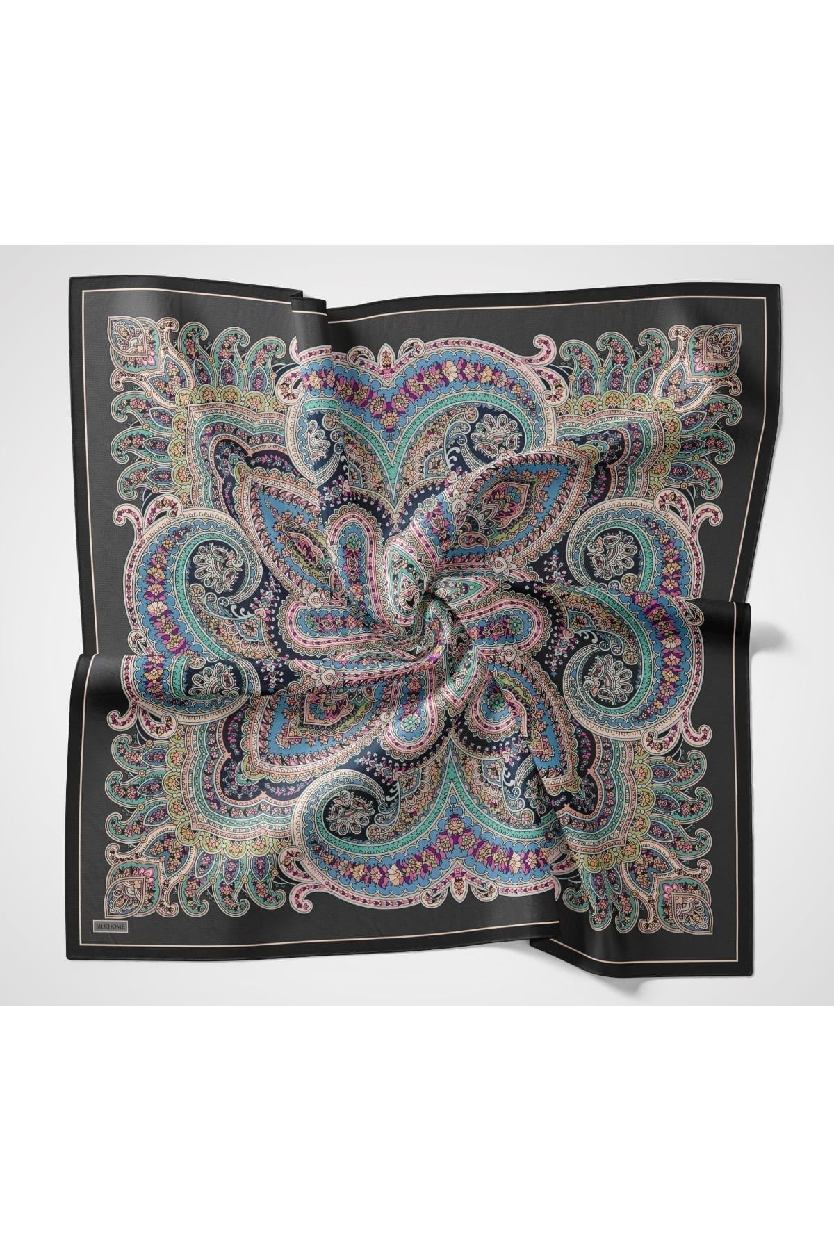 Velora Eşarp Ethnic Antrasit 90x90