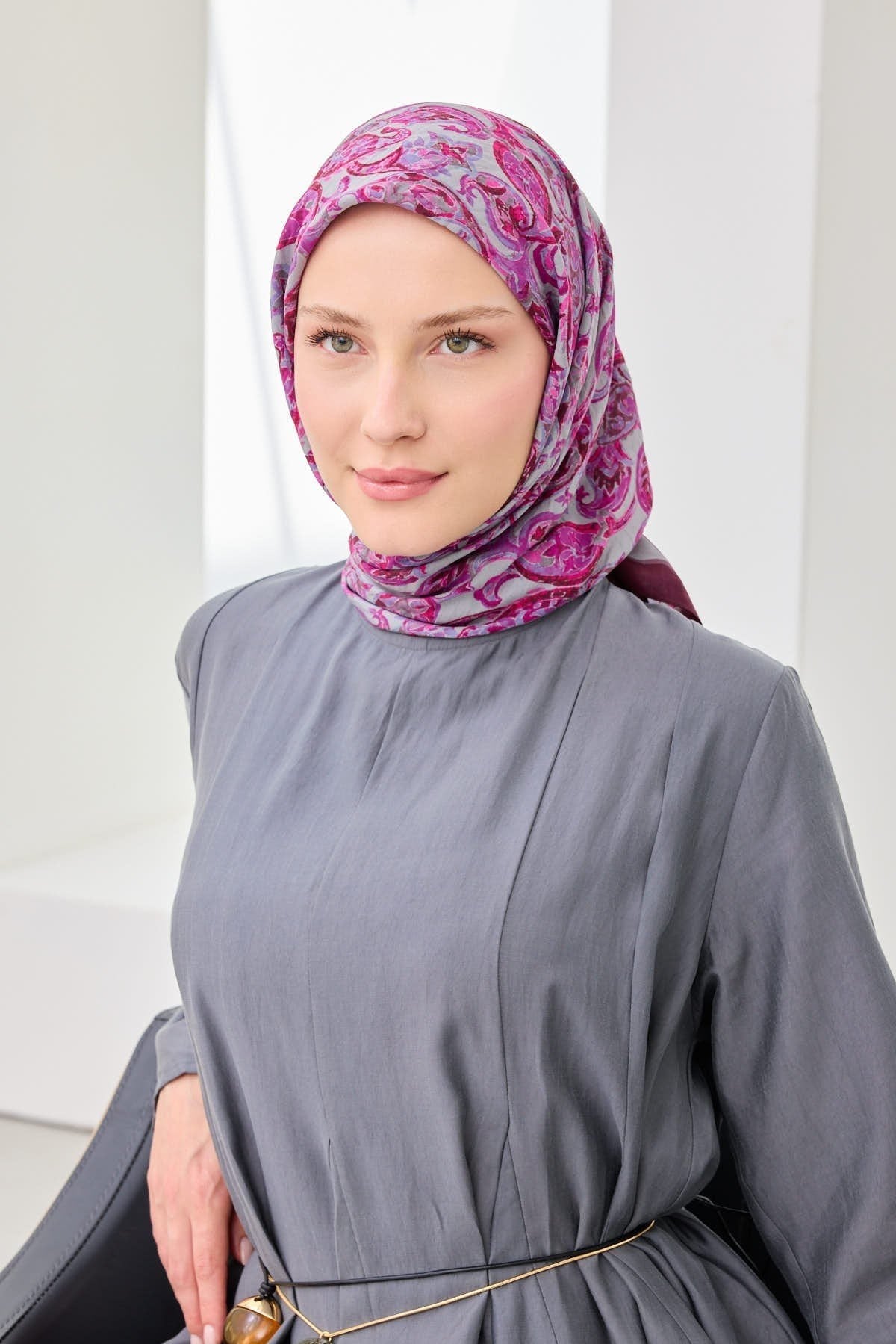 Velora Eşarp Ethnic Fuşya