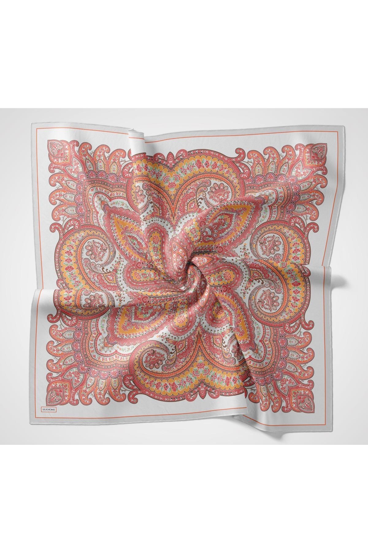 Velora Eşarp Ethnic Gümüş 90x90