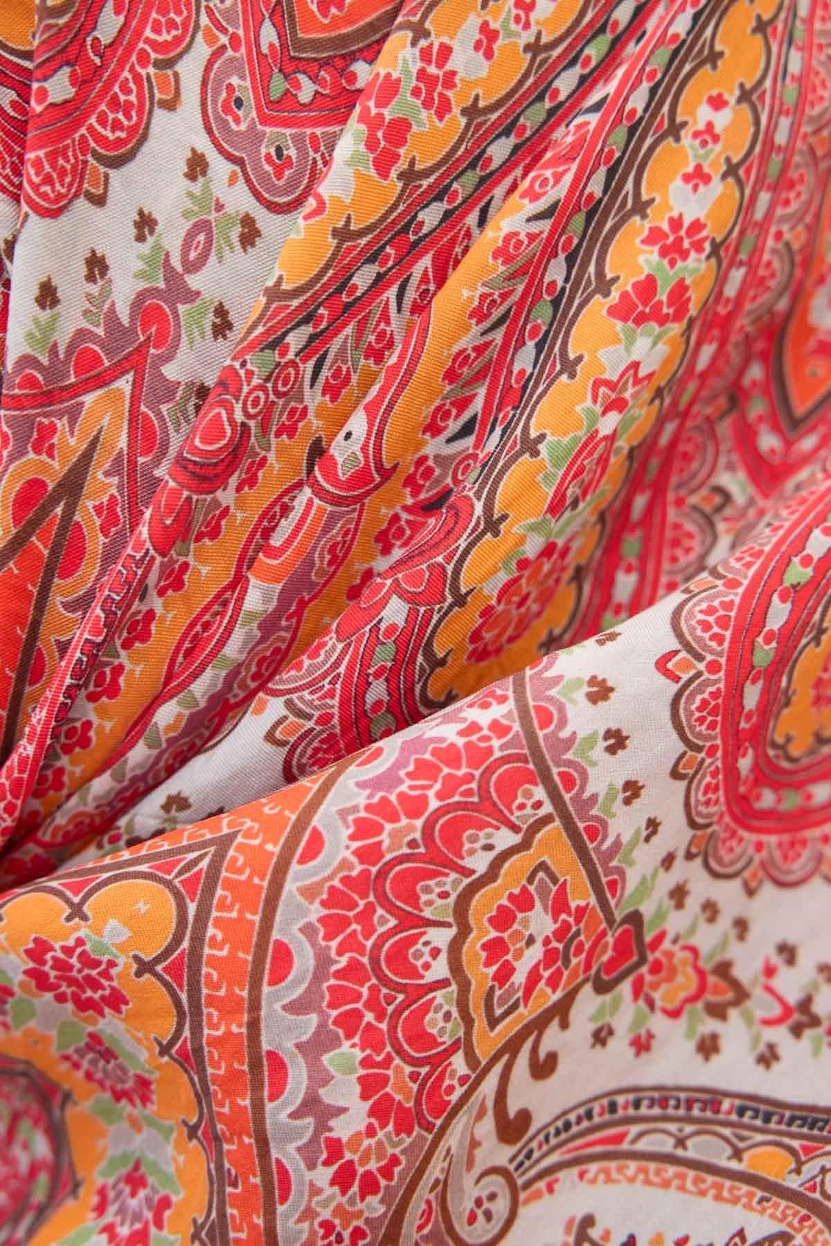 Velora Eşarp Ethnic Gümüş 90x90