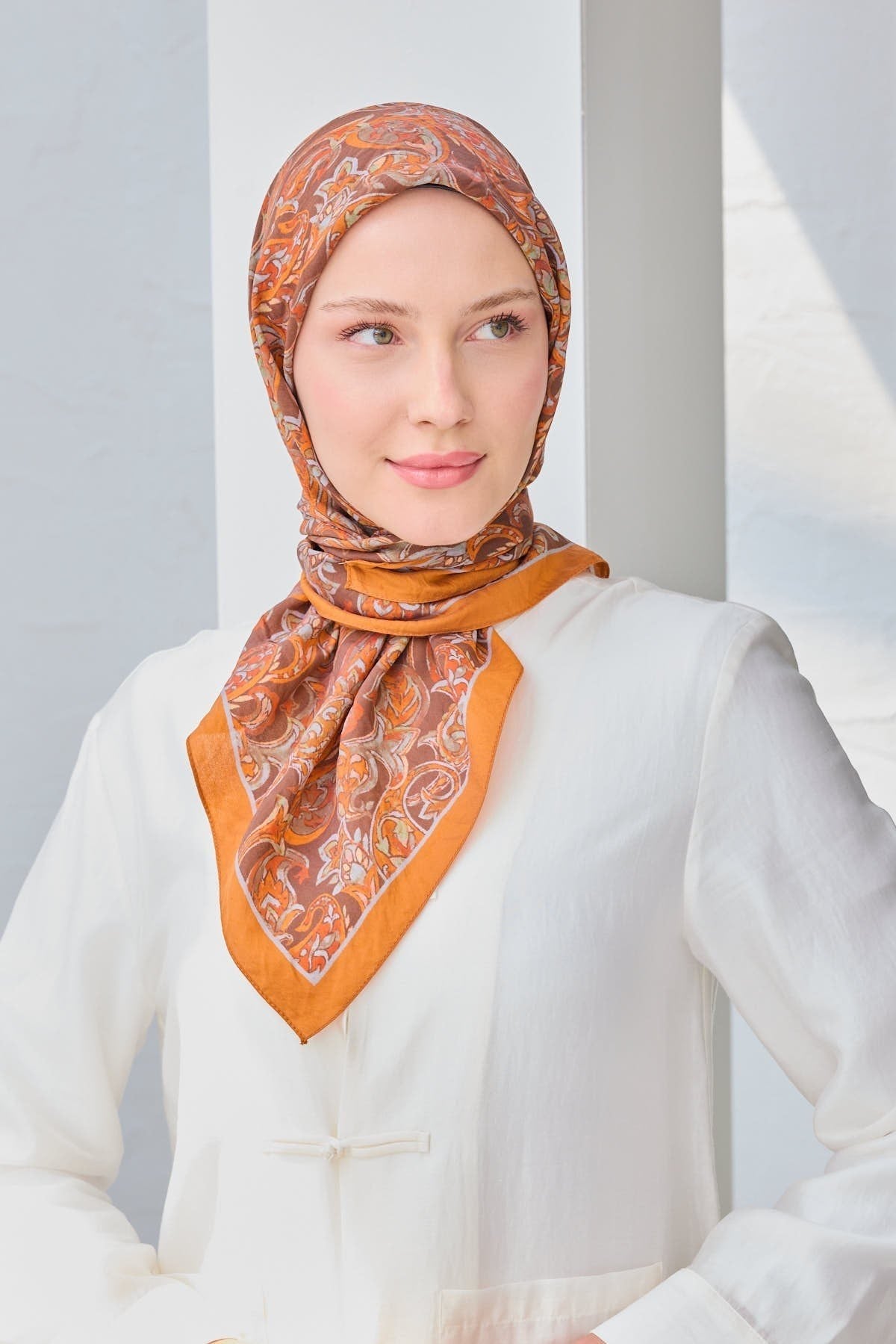 Velora Eşarp Ethnic Kahverengi