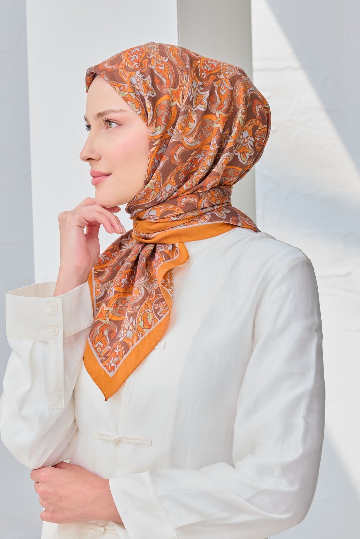Velora Eşarp Ethnic Kahverengi
