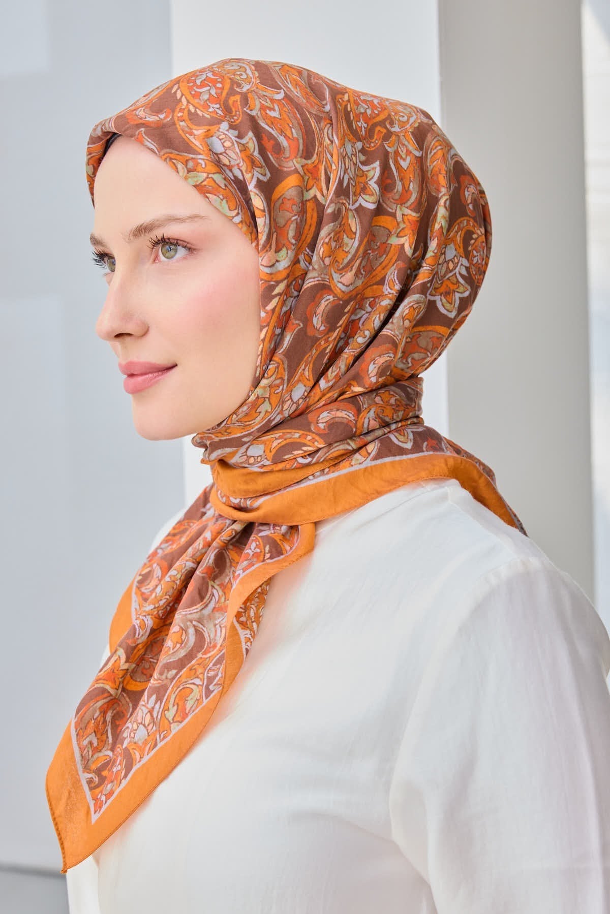 Velora Eşarp Ethnic Kahverengi