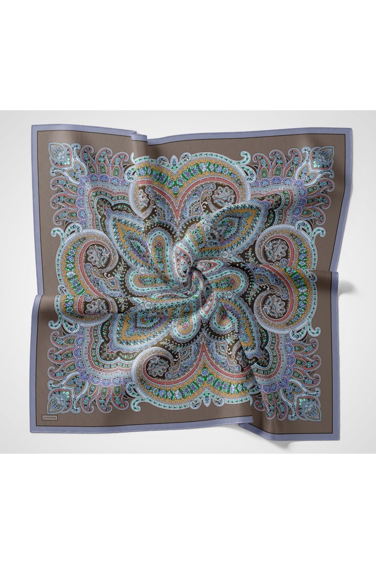Velora Eşarp Ethnic Koyu Vizon 90x90