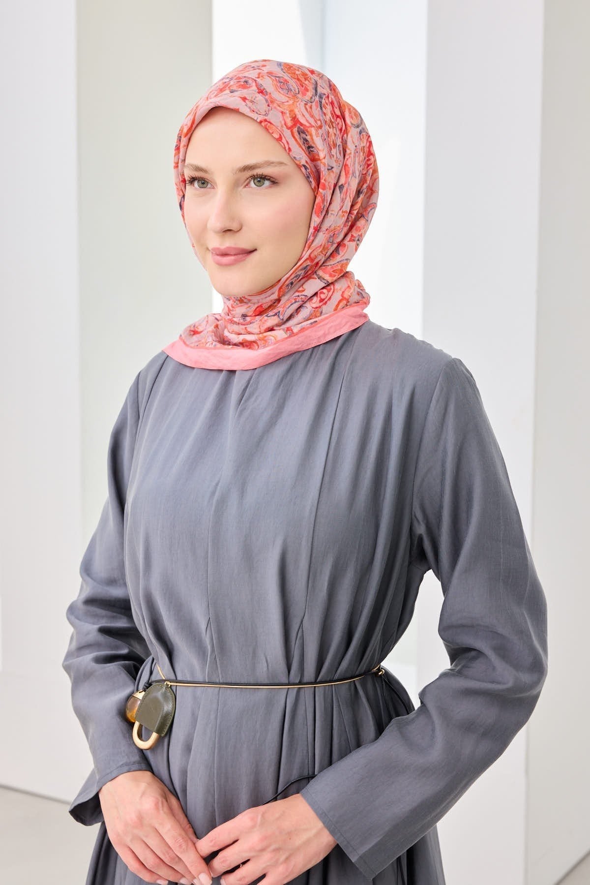 Velora Eşarp Ethnic Pembe