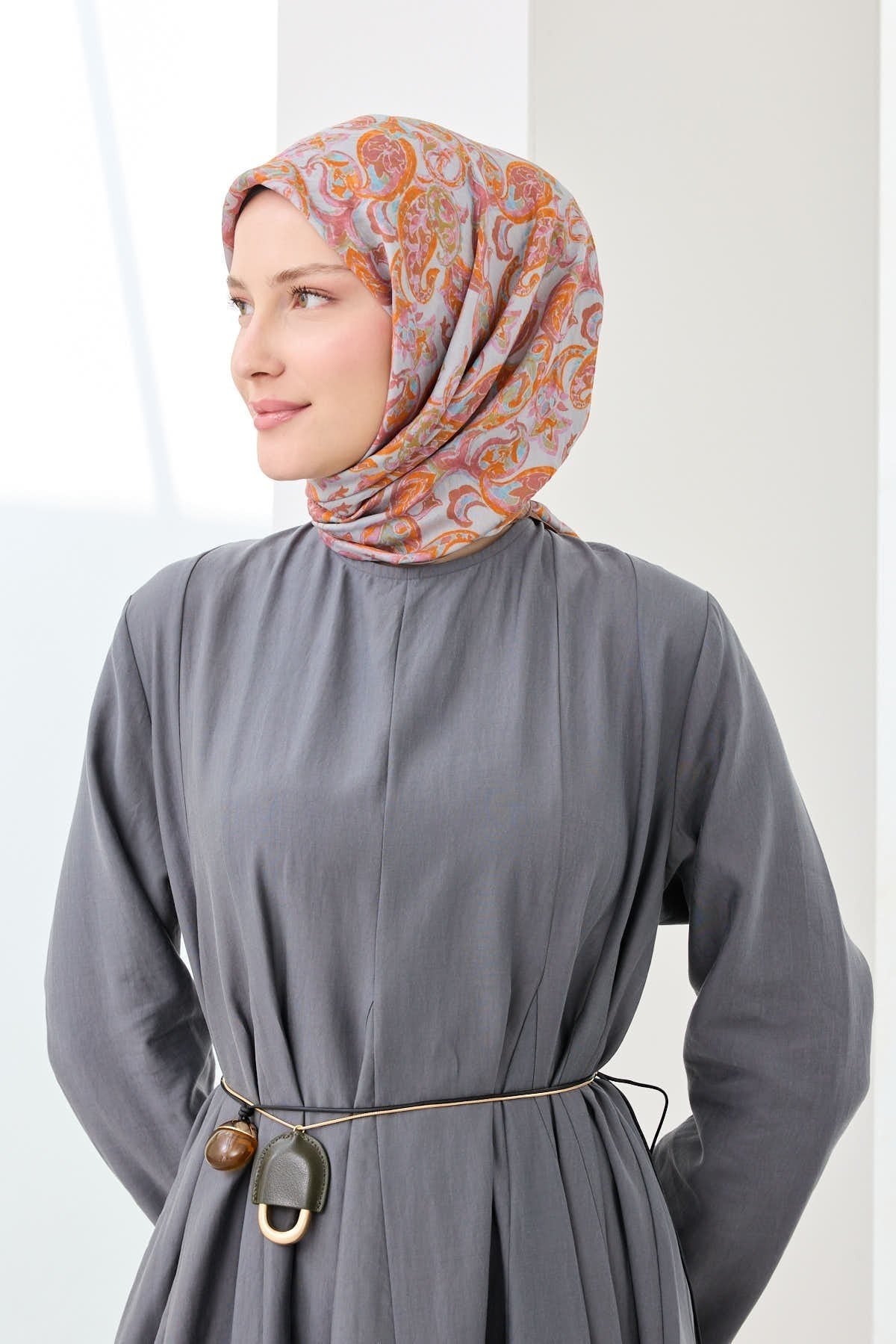 Velora Eşarp Ethnic Turuncu