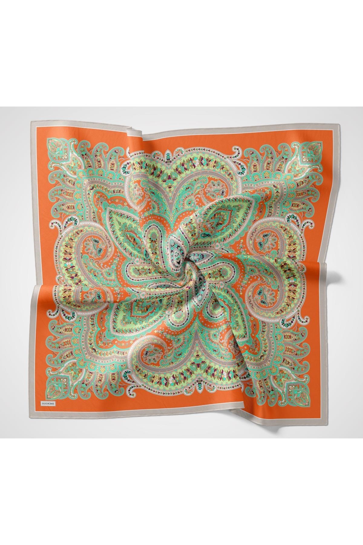 Velora Eşarp Ethnic Turuncu 90x90