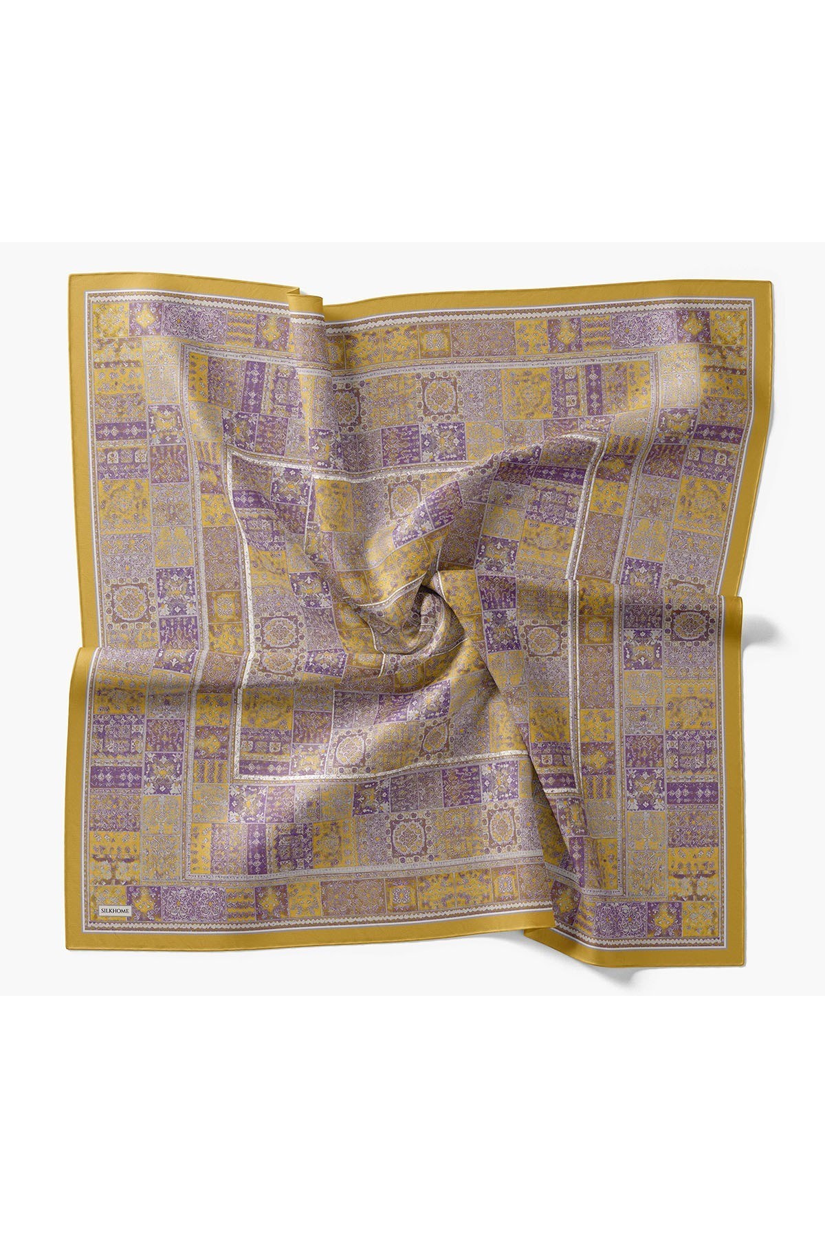 Velora Eşarp Etnik Desen Hardal Sarısı 90x90