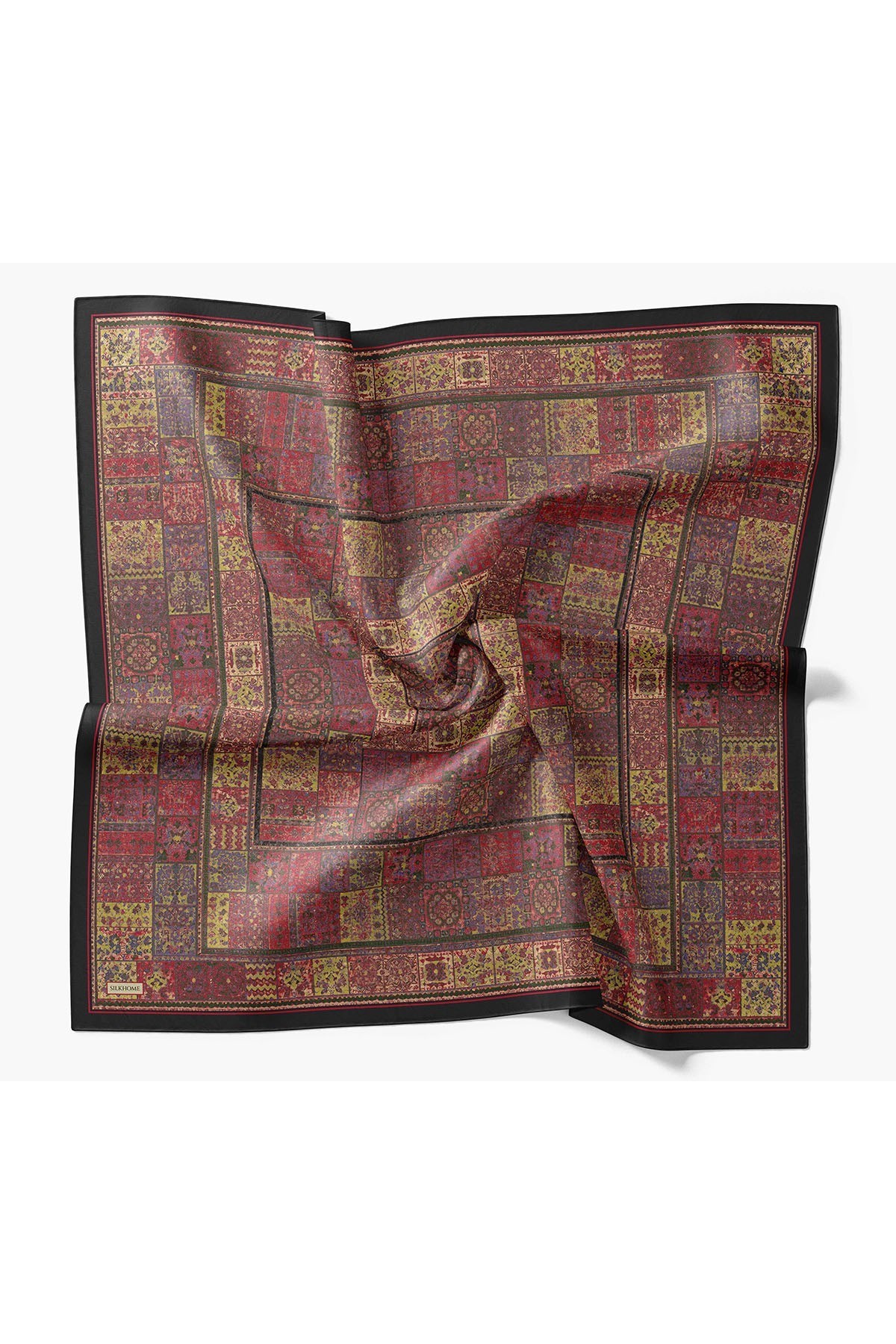 Velora Eşarp Etnik Desen Kırmızı 90x90