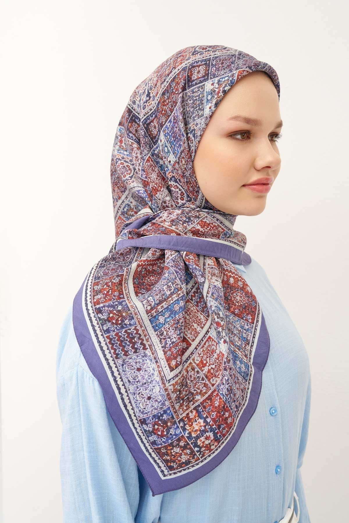 Velora Eşarp Etnik Desen Taba 90x90