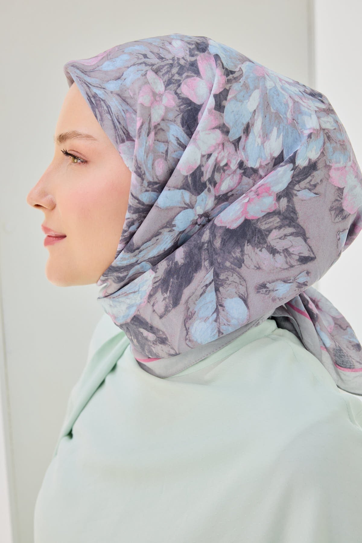 Velora Eşarp Fleur Gri