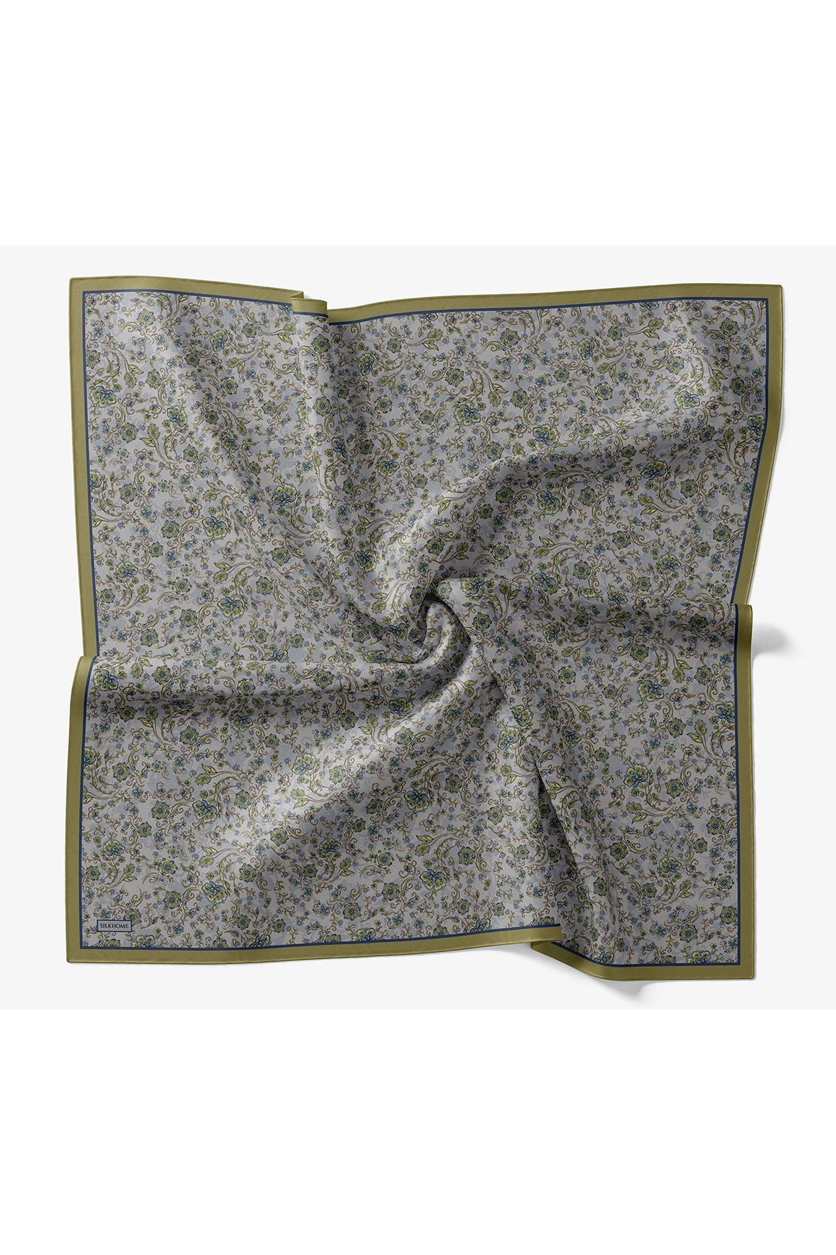 Velora Eşarp Modern Flora Gri 90x90