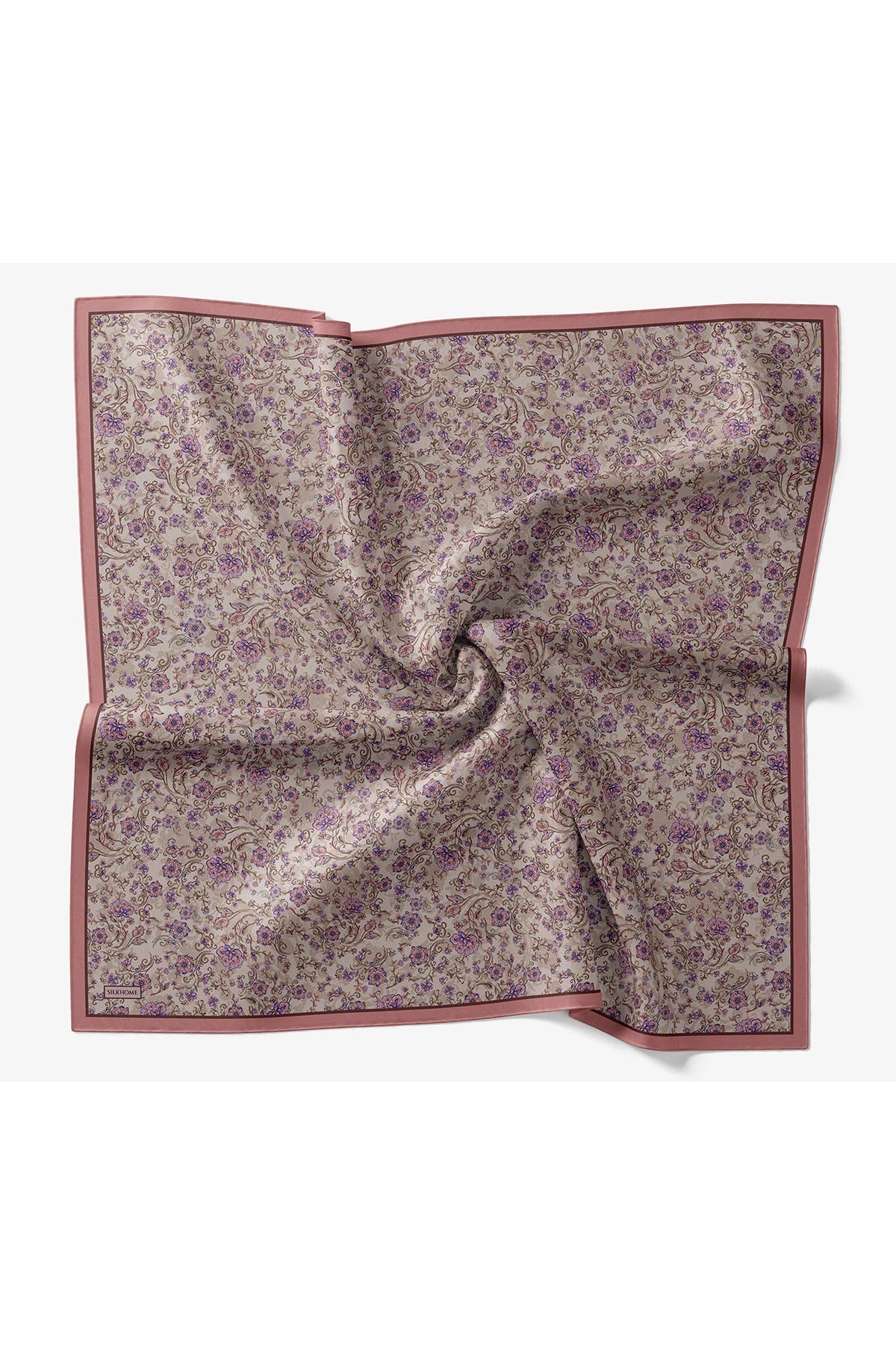 Velora Eşarp Modern Flora Pembe 90x90