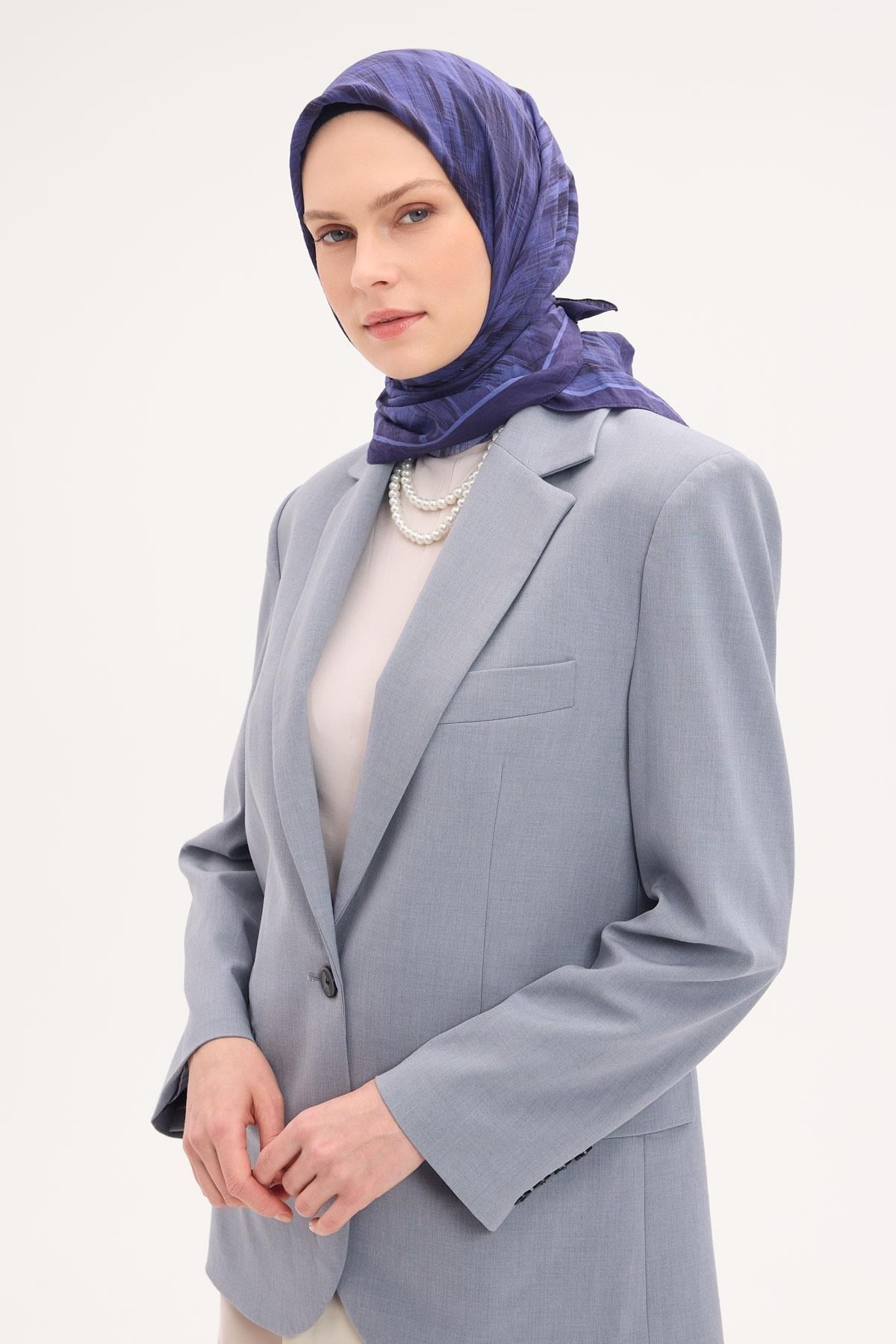 Velora Eşarp Sulu Boya Desen Mor 90X90