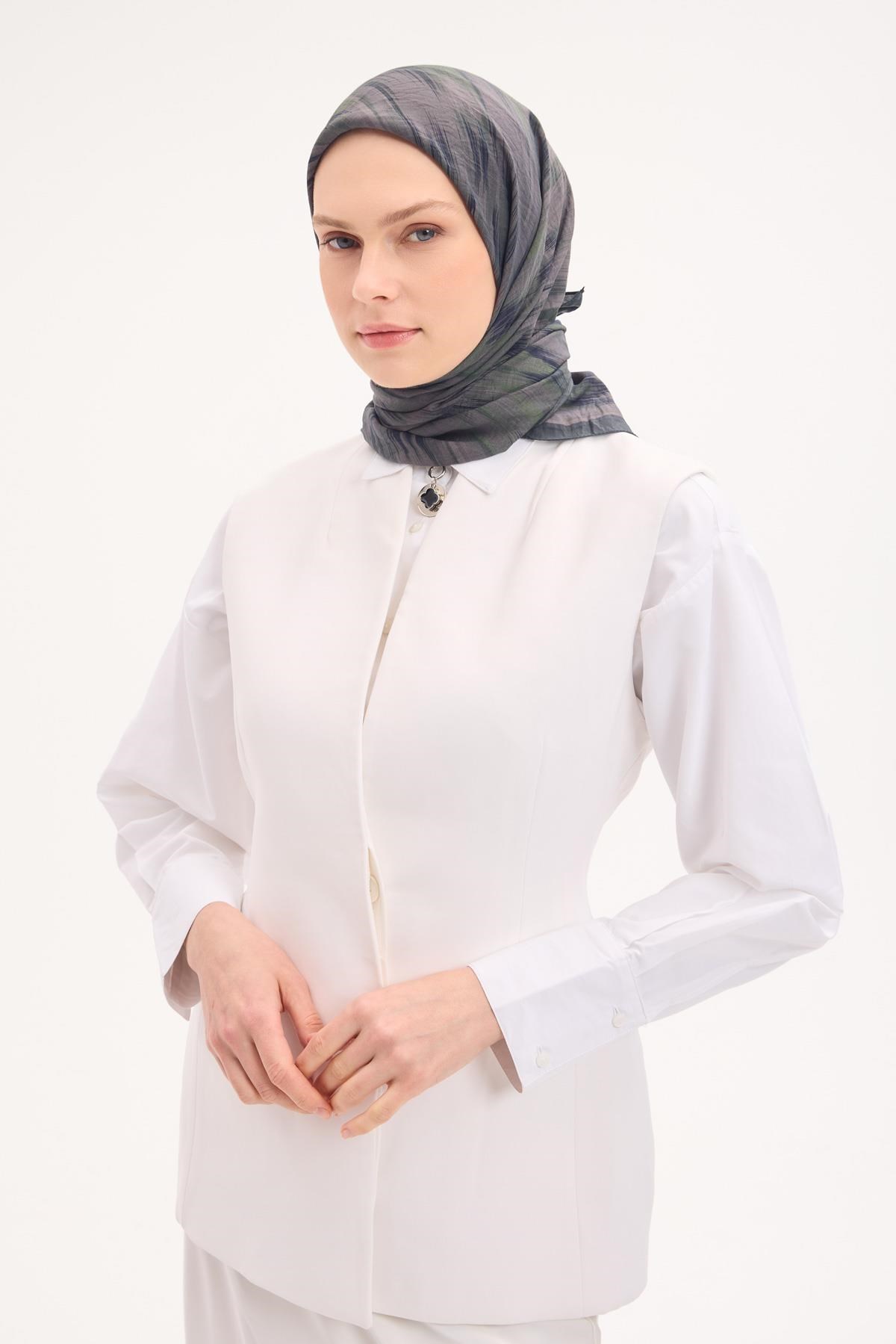 Velora Eşarp Sulu Boya Desen Orman Yeşili 90X90
