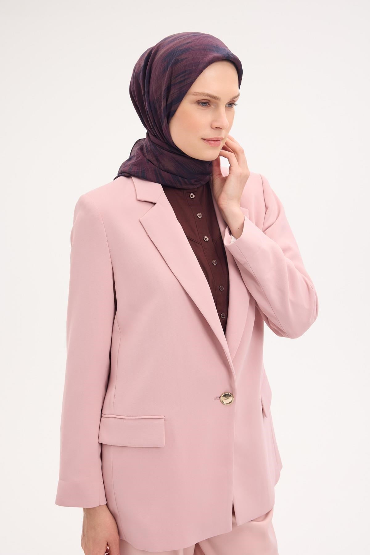 Velora Eşarp Sulu Boya Desen Vişne Çürüğü 90X90