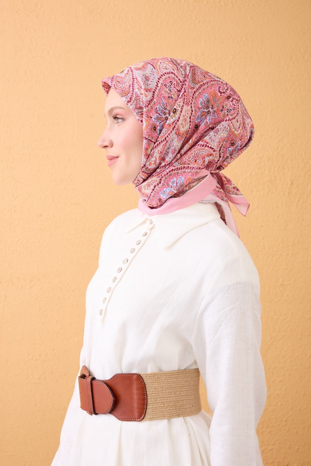 Velora Eşarp Vintage Paisley Pembe