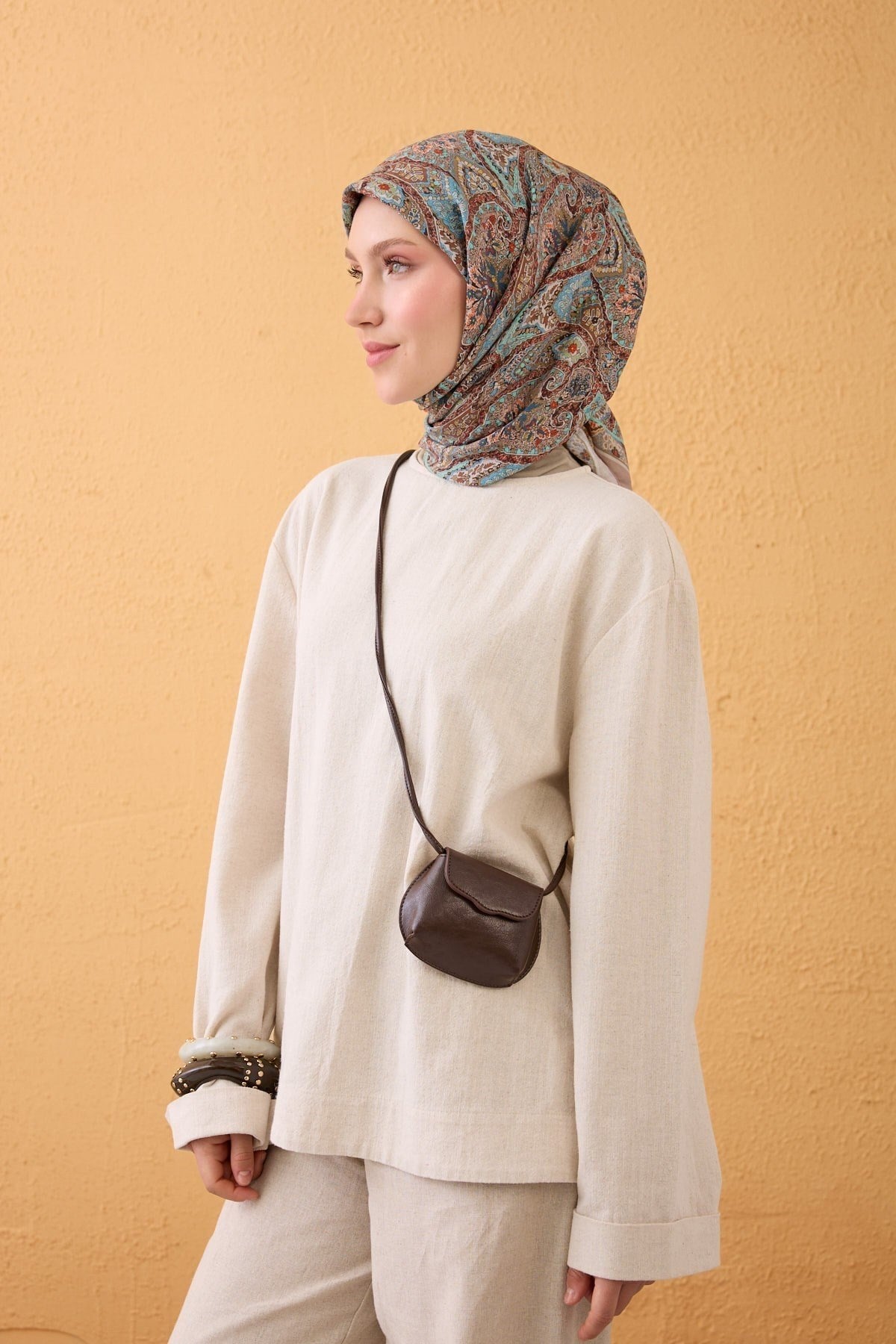 Velora Eşarp Vintage Paisley Vizon
