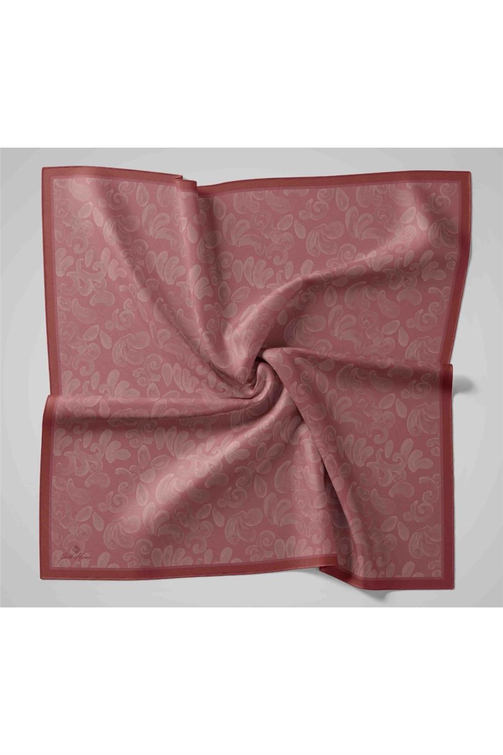 Viskon Karışımlı Velora Eşarp Rose-Pudra Desenli İnce Dokulu Dökümlü 90x90
