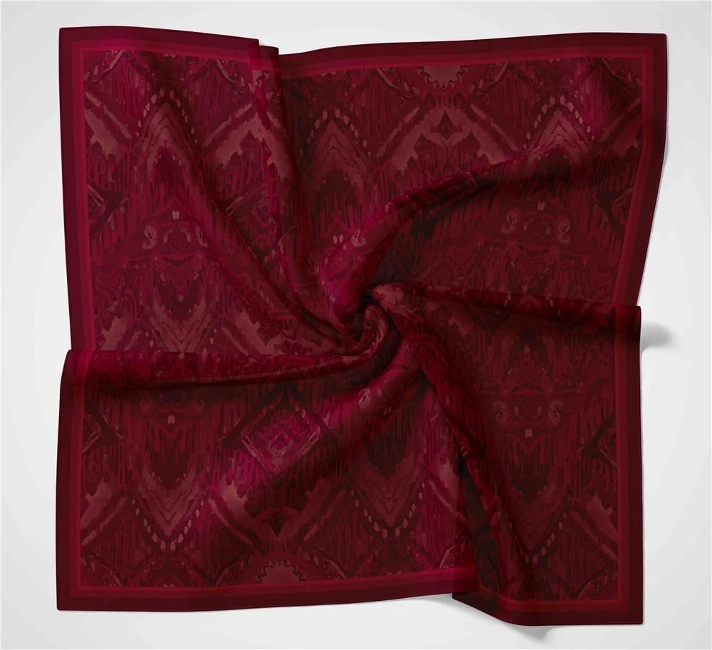Viskon Velora Eşarp Dört Mevsim Karma Desen Vişne Çürüğü 90x90