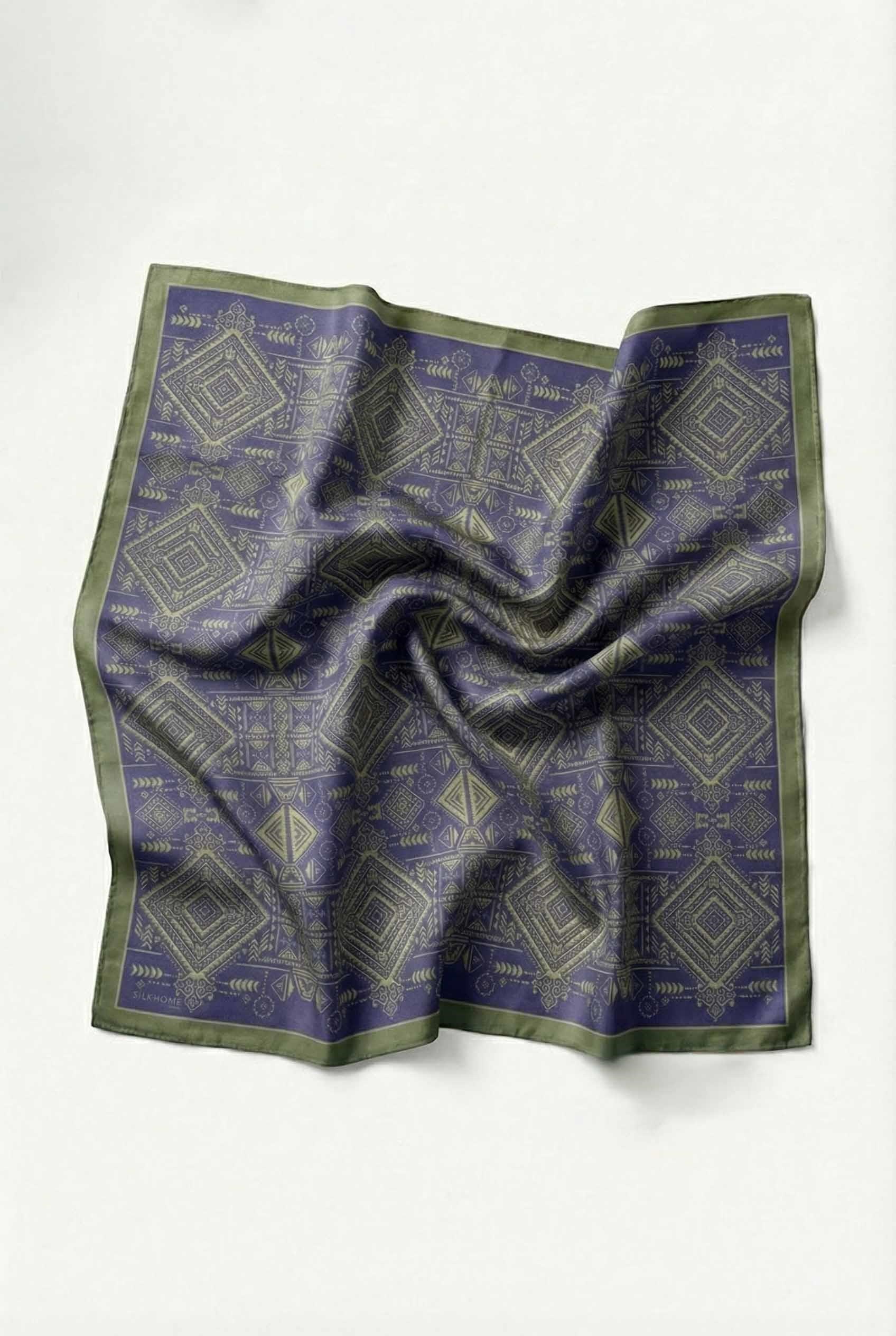 Viskon Velora Eşarp Dört Mevsim Kilim Desen Mor 90X90