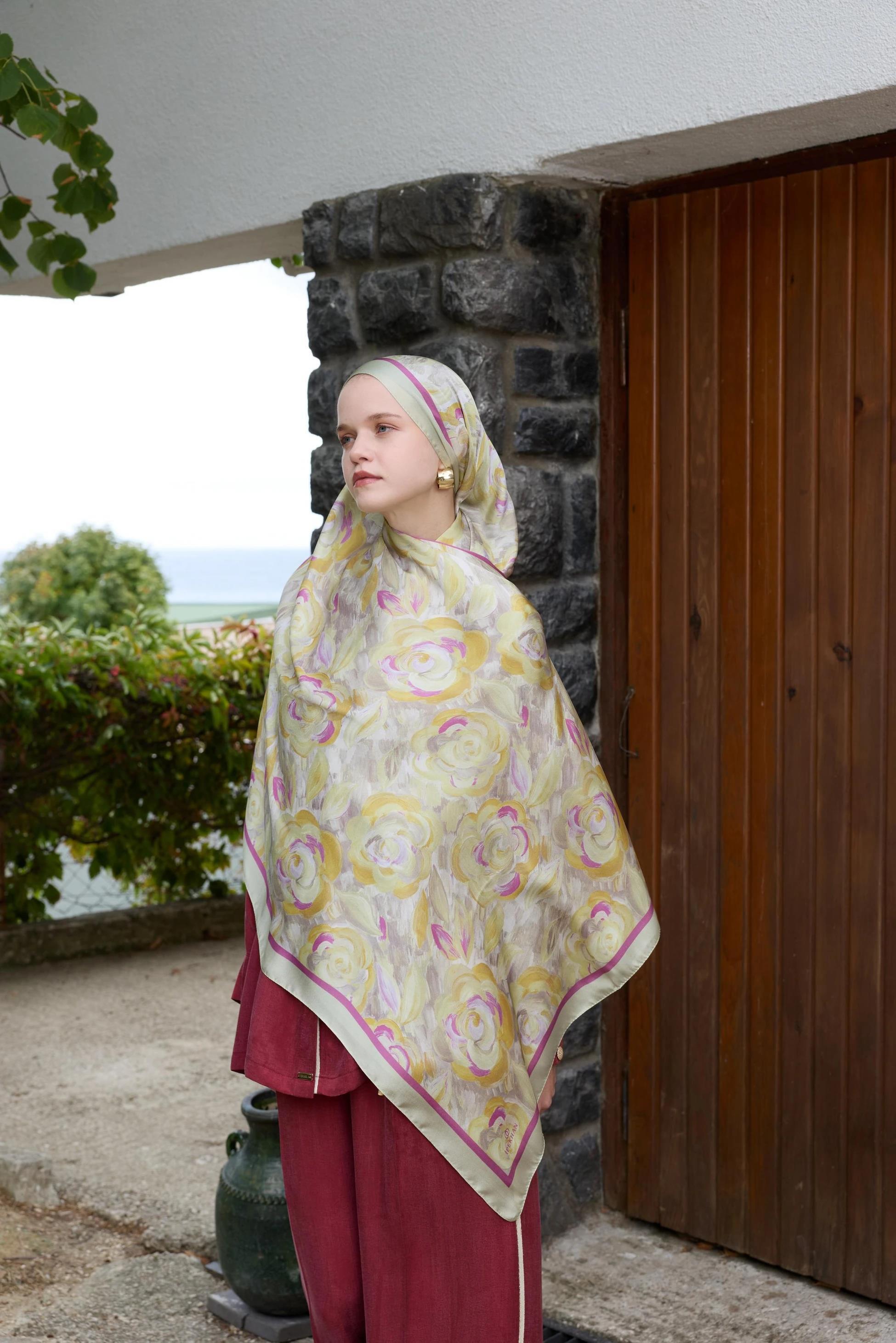 Winter Bloom Hint İpek Şal 5014