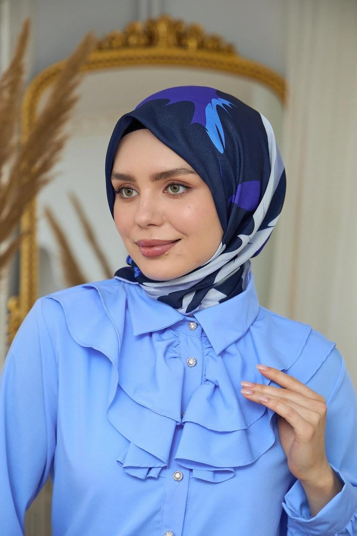Yaz Işıltısı Koleksiyonu Soft Eşarp Lacivert Lila 1189-03