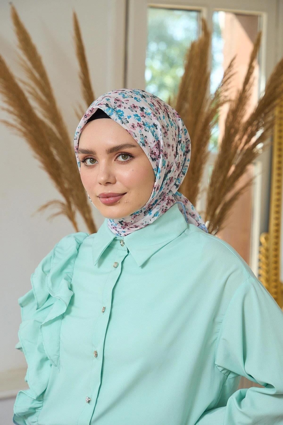 Yaz Işıltısı Koleksiyonu Soft Eşarp Mavi Pudra 1191-03