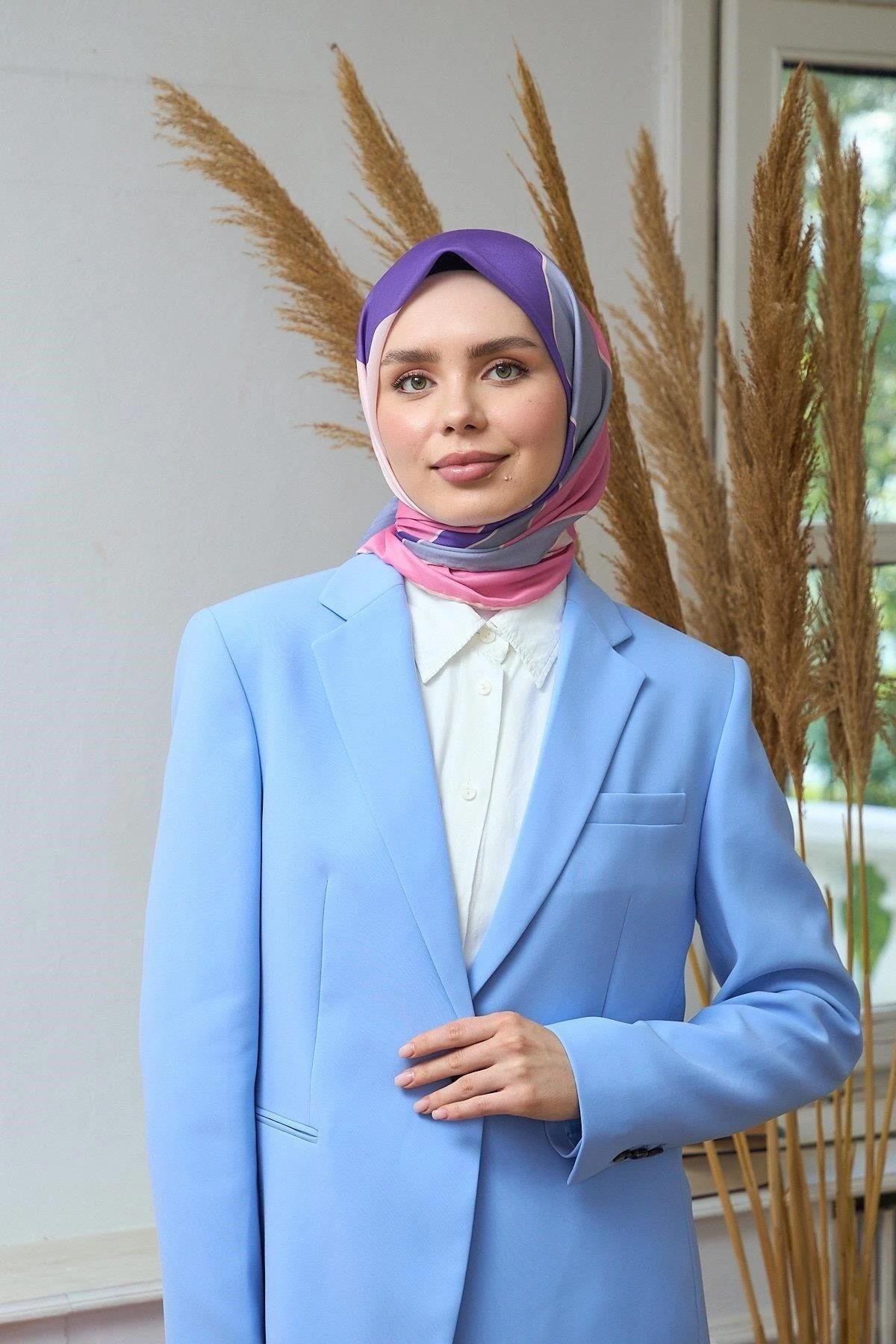 Yaz Işıltısı Koleksiyonu Soft Eşarp Pembe Mor 1190-12