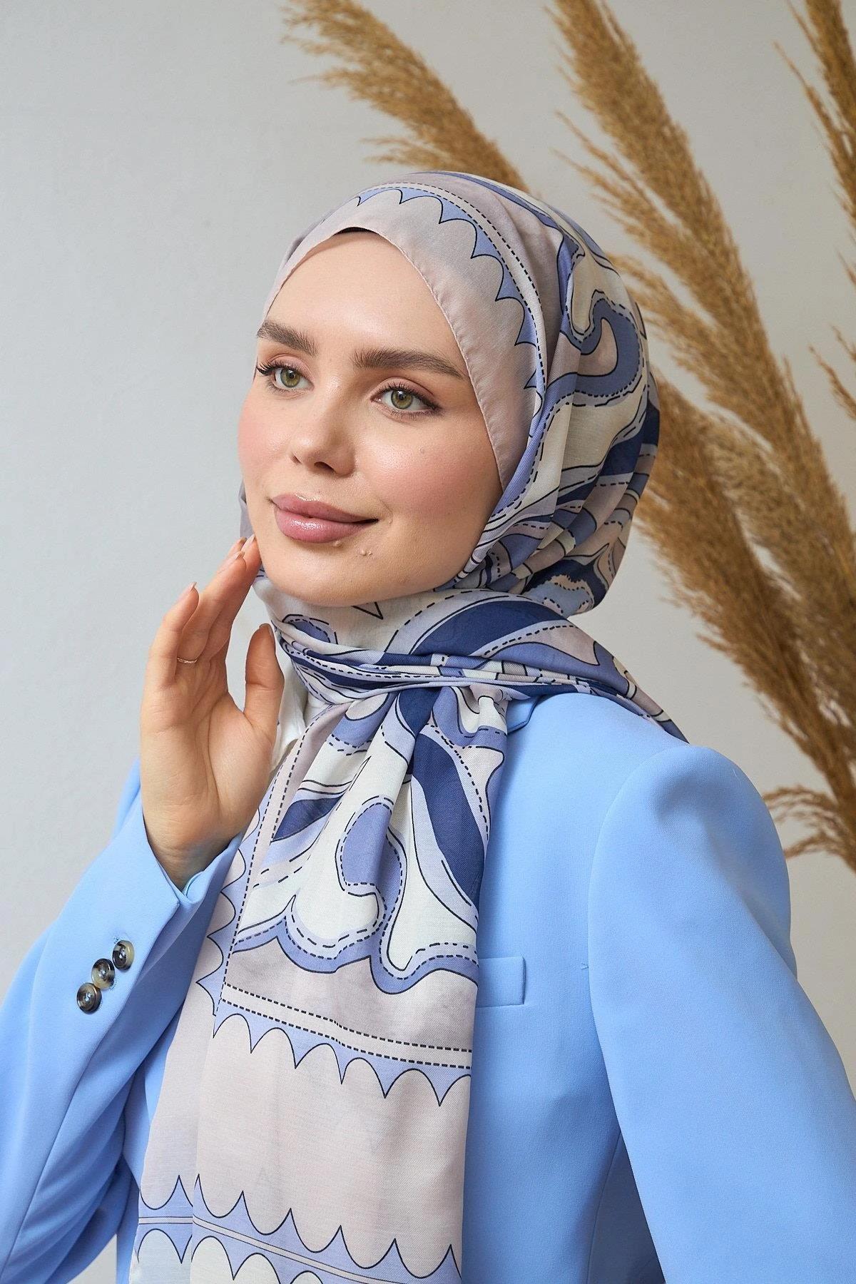 Yaz Işıltısı Koleksiyonu Soft Şal Lacivert Mavi 3045-04