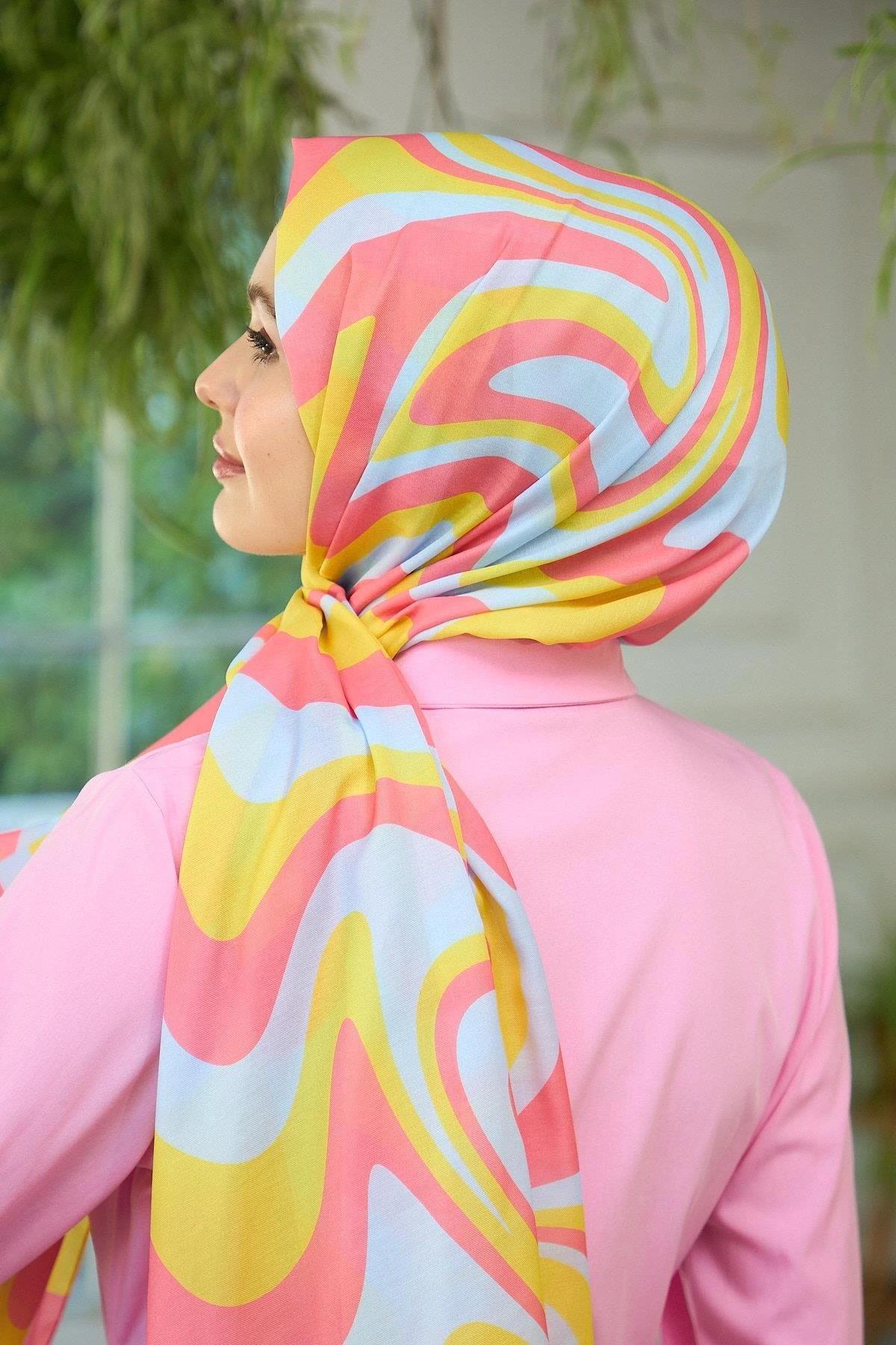 Yaz Işıltısı Koleksiyonu Soft Şal Pembe Turuncu 3044-11