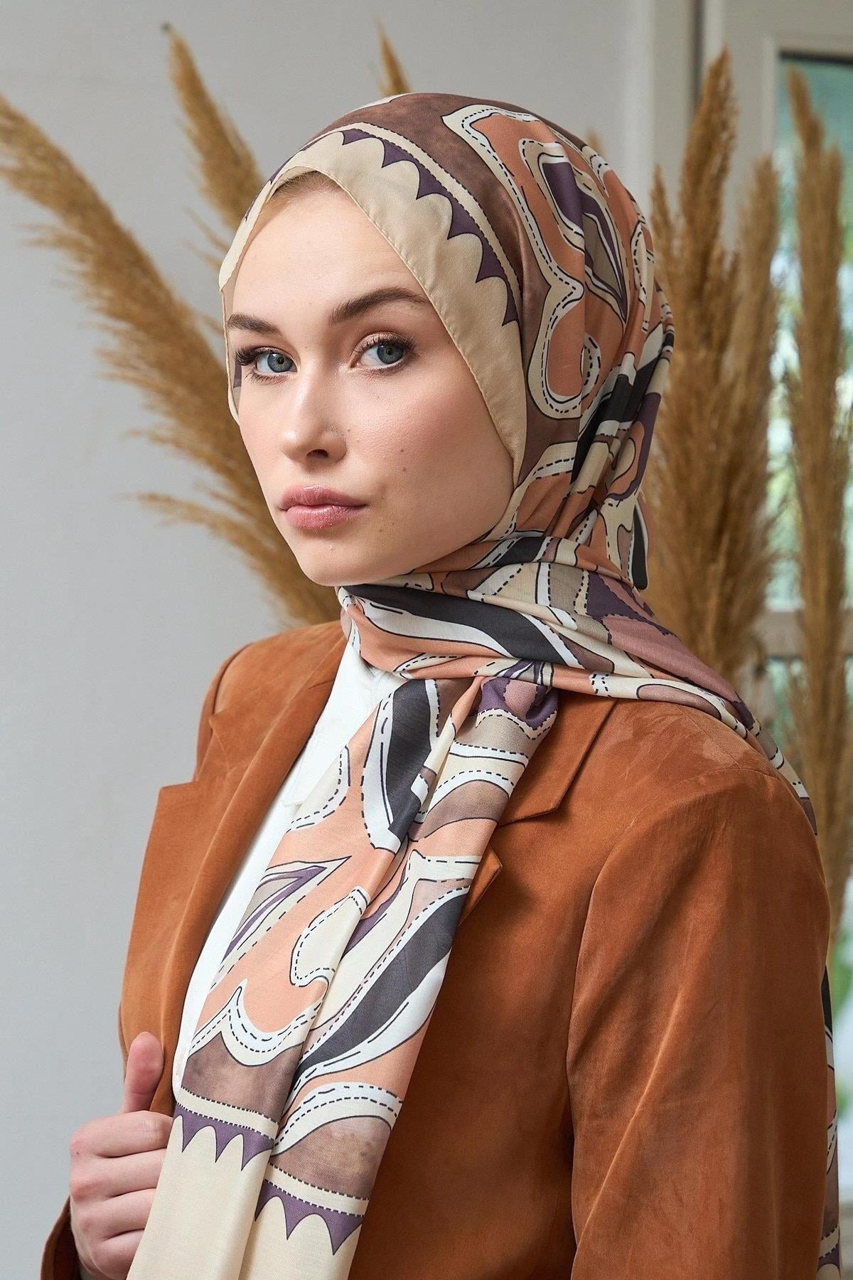Yaz Işıltısı Koleksiyonu Soft Şal Somon Kahve 3045-08