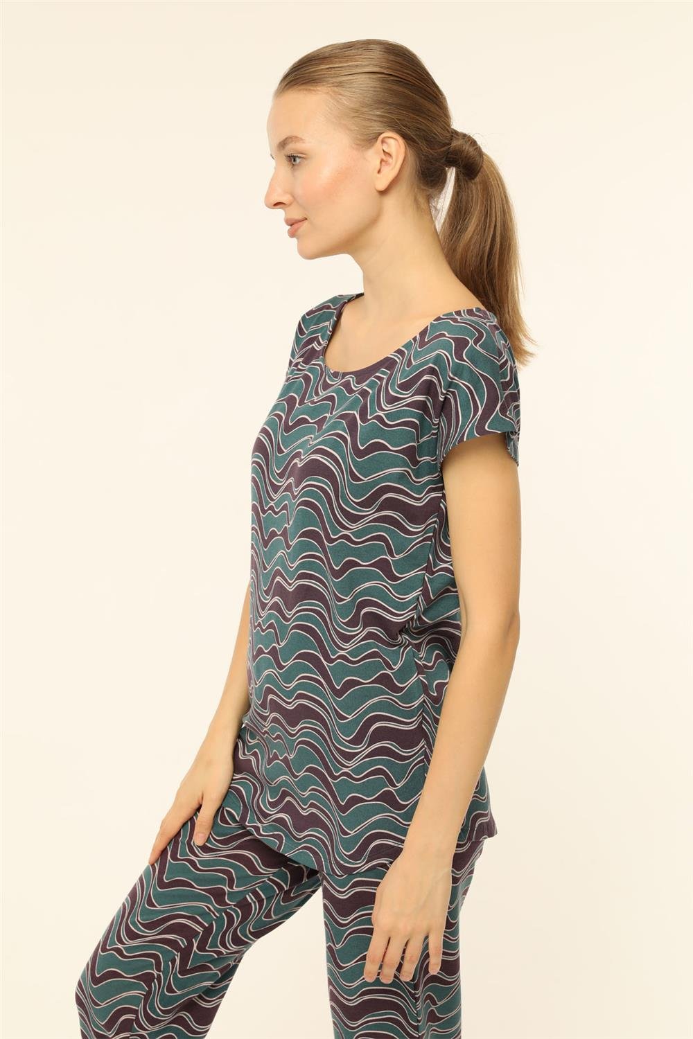 Dalgalı Desenli Tshirt