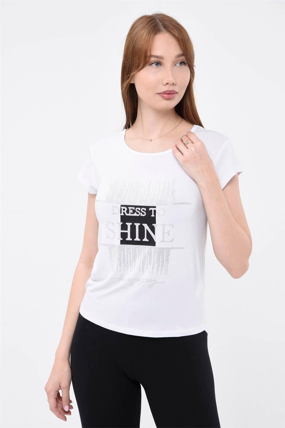 Dress To Shine Baskılı Tshirt