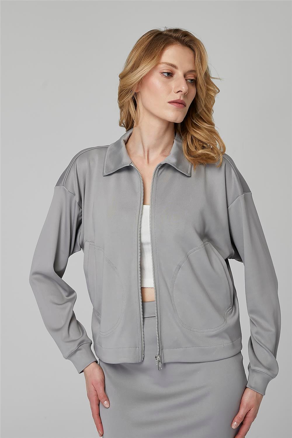 Fermuarlı Yaka Sweat